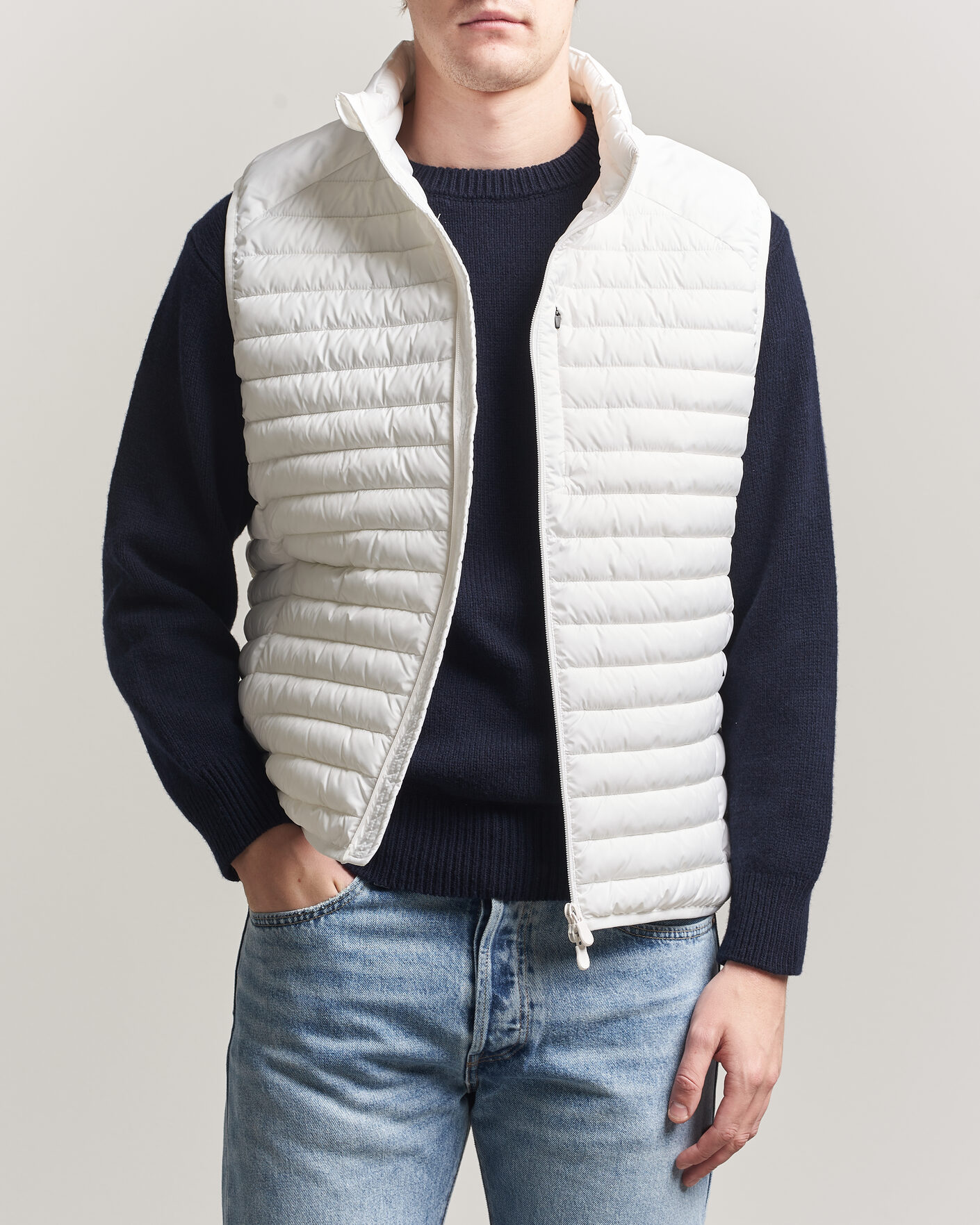 Hombres | Chalecos | Save The Duck | Dave Lightweight Padded Vest Dull White