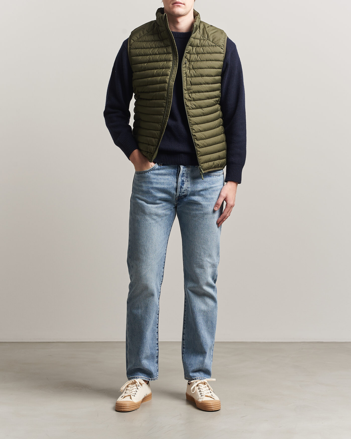 Hombres | Chalecos | Save The Duck | Dave Lightweight Padded Vest Snake Green