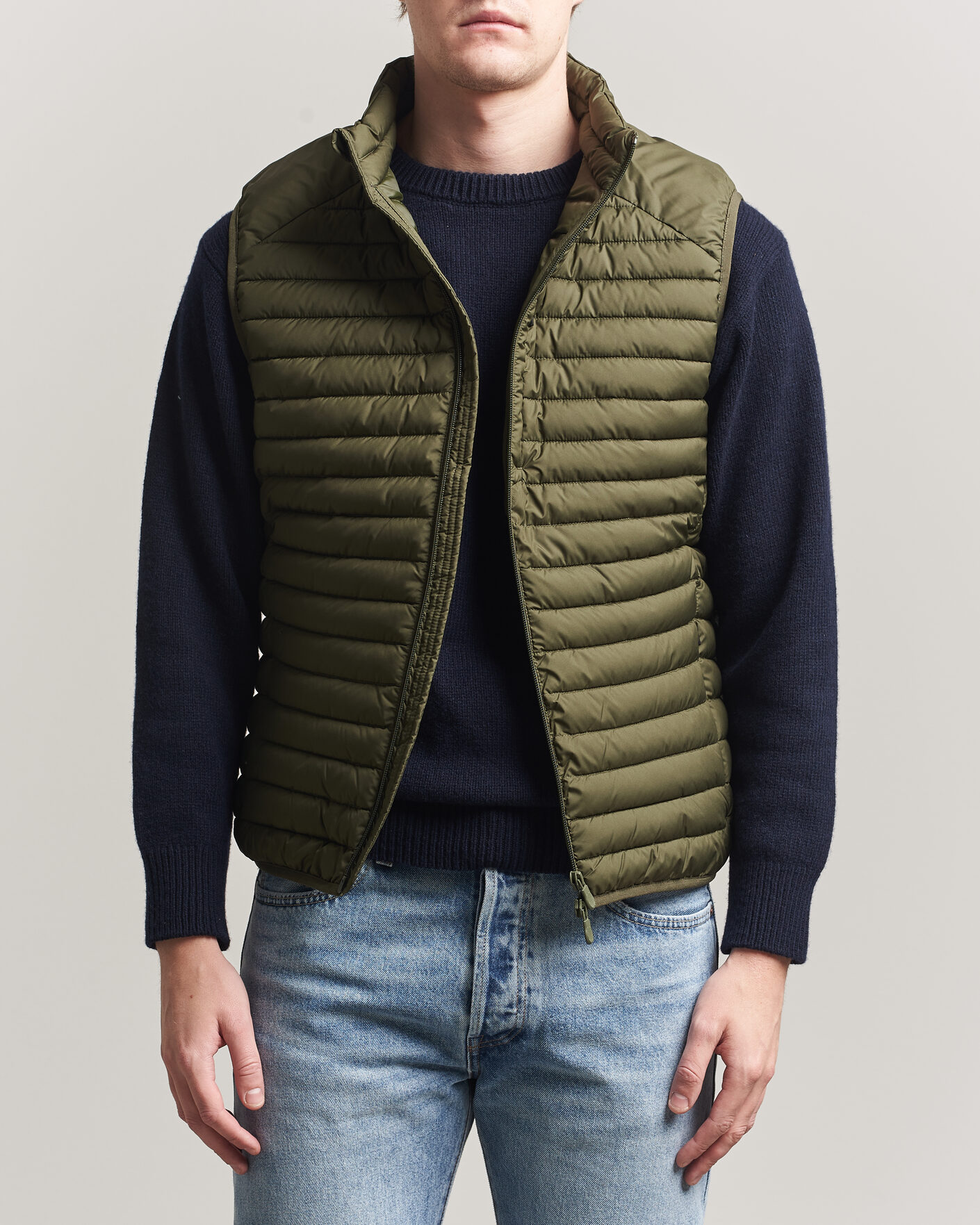 Hombres | Chalecos | Save The Duck | Dave Lightweight Padded Vest Snake Green