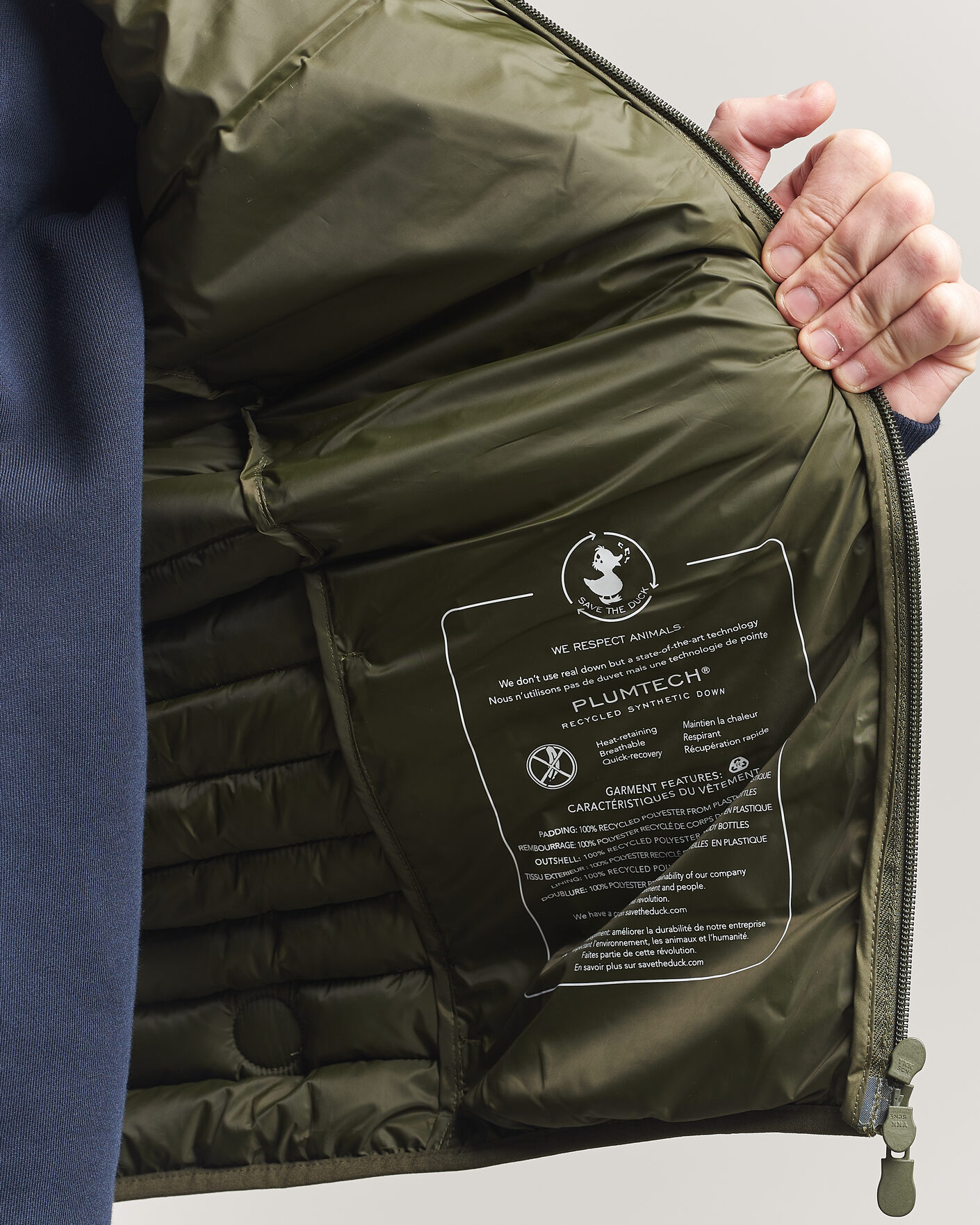 Hombres | Chalecos | Save The Duck | Dave Lightweight Padded Vest Snake Green