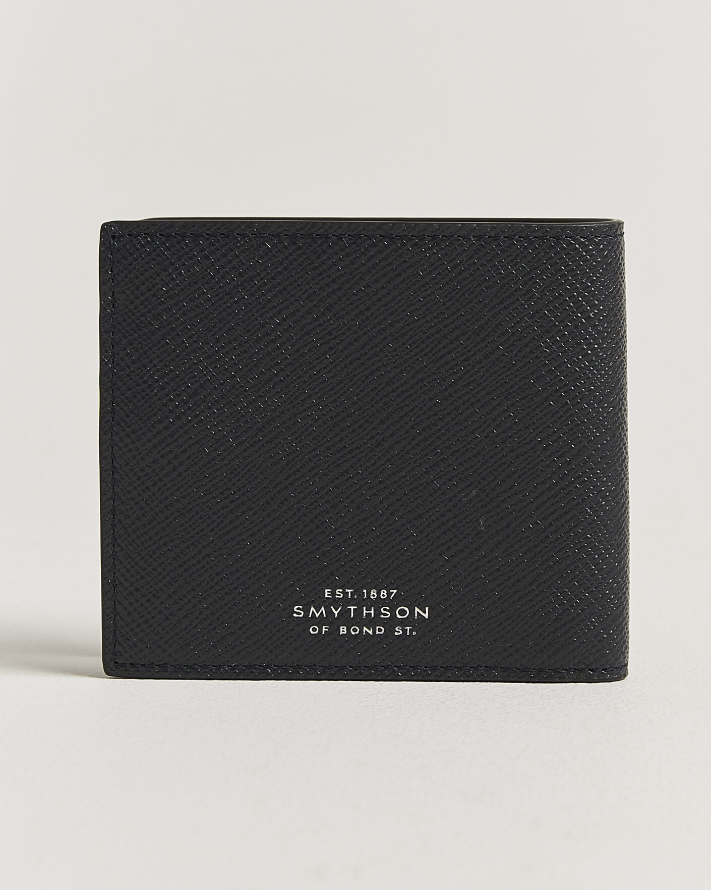 Hombres | Billeteras | Smythson | Panama 6 Card Leather Wallet Stripe Navy