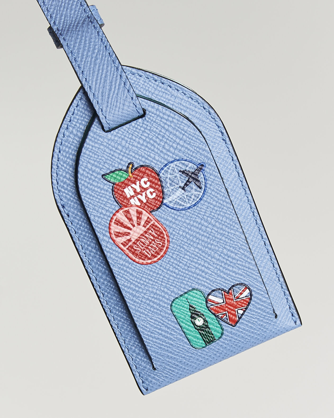 Hombres | Hogar | Smythson | Panama Luggage Tag Sticker Nile Blue