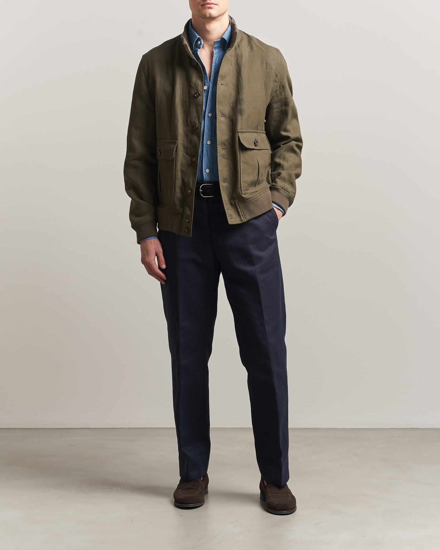 Hombres | Abrigos y chaquetas | Valstar | Valstarino Linen Jacket Olive