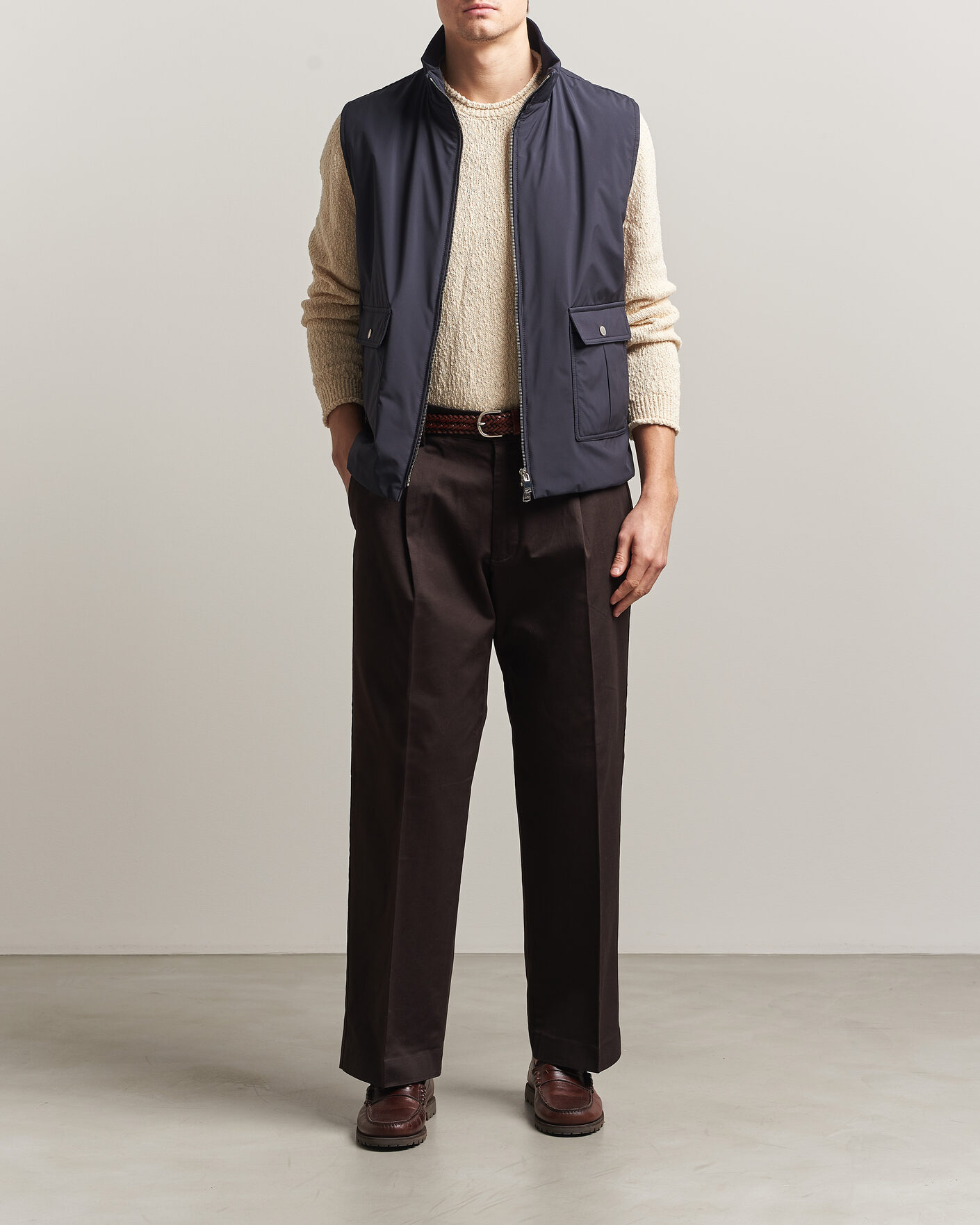 Hombres | Chalecos | Valstar | Nylon Zip Vest Navy