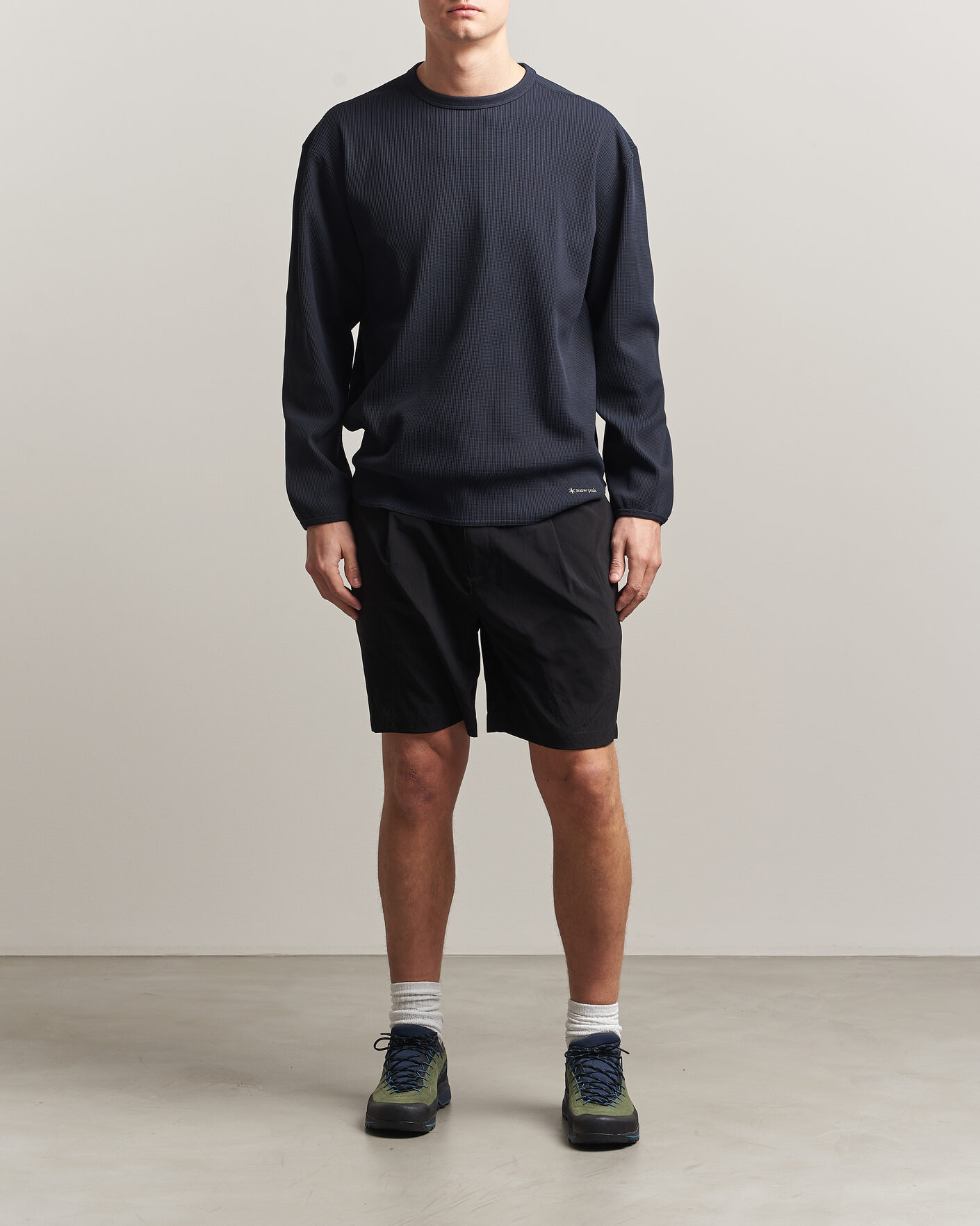 Hombres | Camisetas | Snow Peak | Dry Waffle Long Sleeve T-Shirt Dark Navy