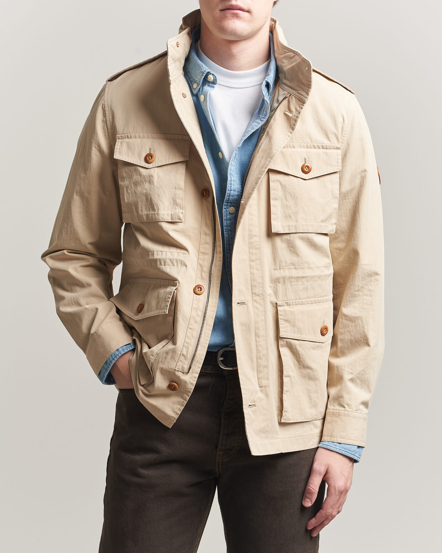 Hombres | Abrigos y chaquetas | Gant | Cotton Field Jacket Oat Beige