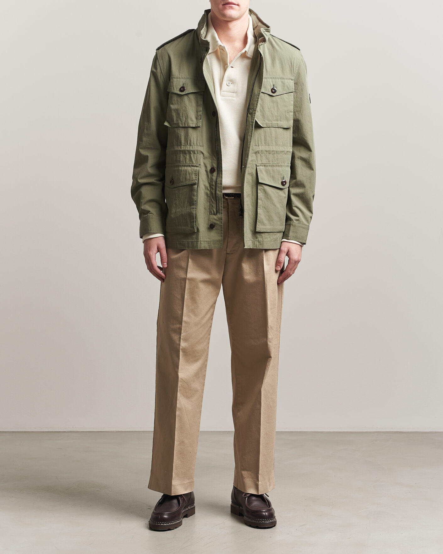 Hombres | Abrigos y chaquetas | Gant | Cotton Field Jacket Dry Herb Green