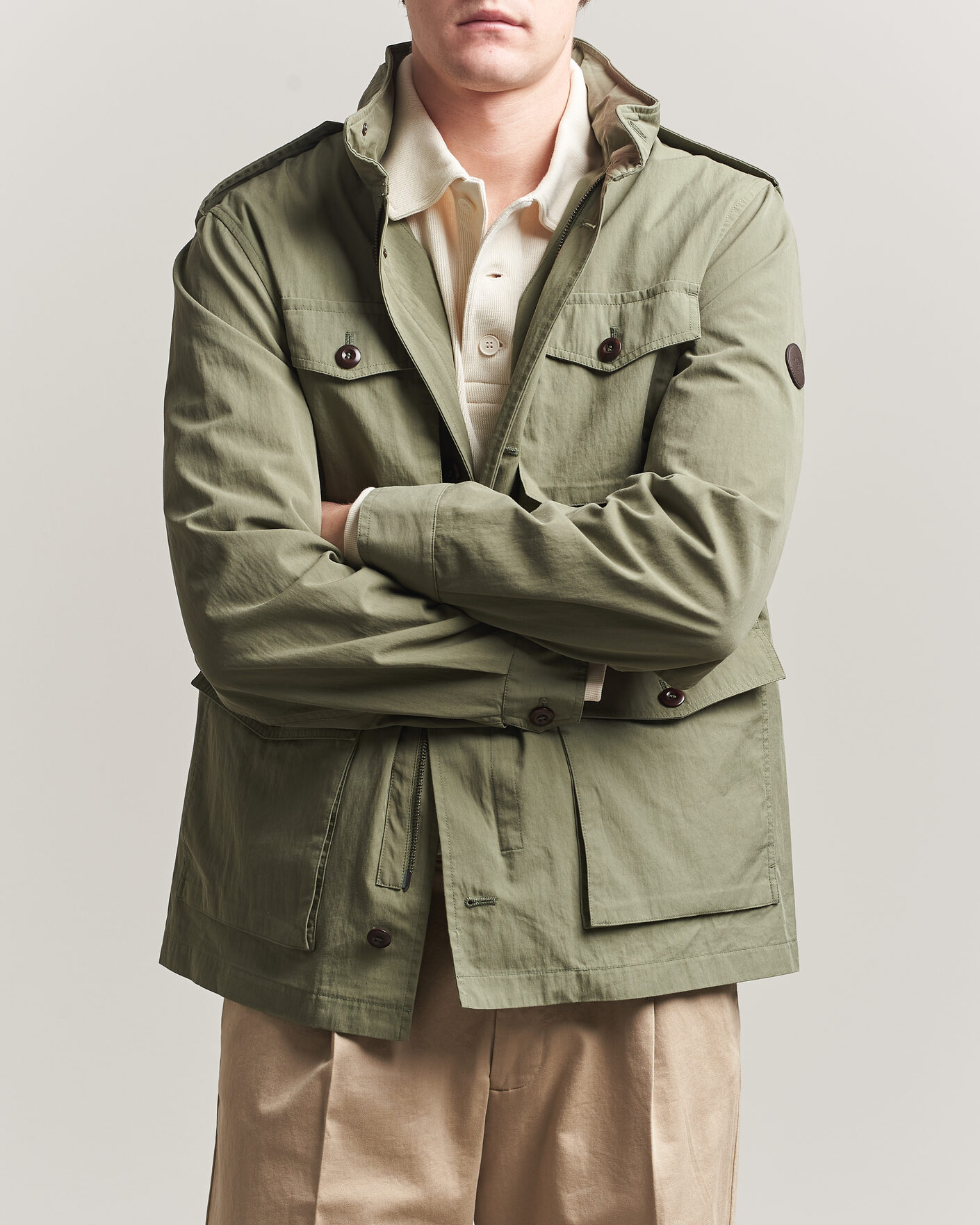Hombres | Abrigos y chaquetas | GANT | Cotton Field Jacket Dry Herb Green