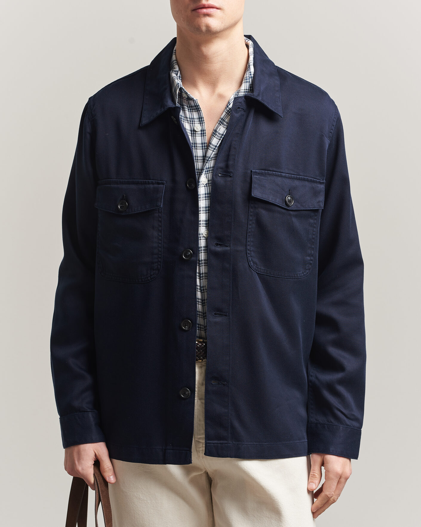 Hombres | Camisas | Gant | Regular Fit Lyocell Overshirt Evening Blue