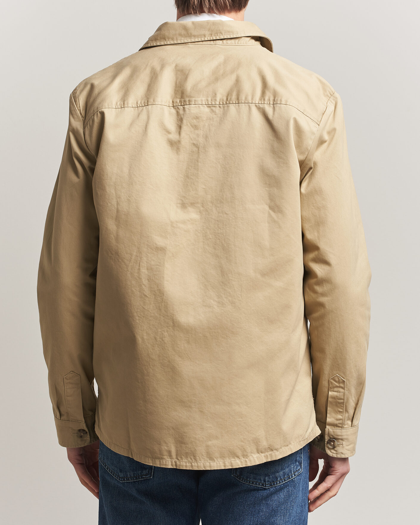 Hombres | Camisas | GANT | Regular Fit Cotton Twill Overshirt Woody Beige