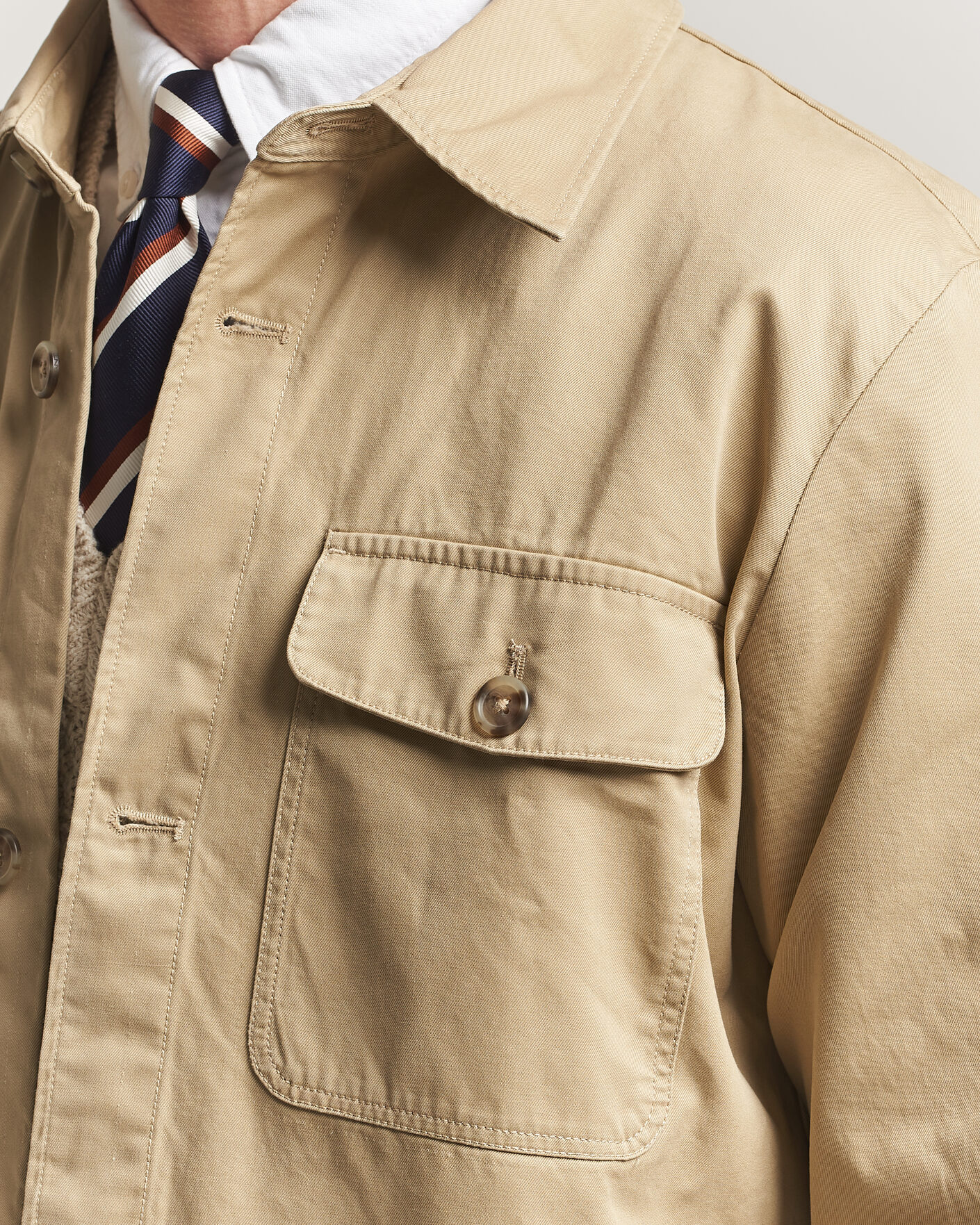 Hombres | Camisas | Gant | Regular Fit Cotton Twill Overshirt Woody Beige