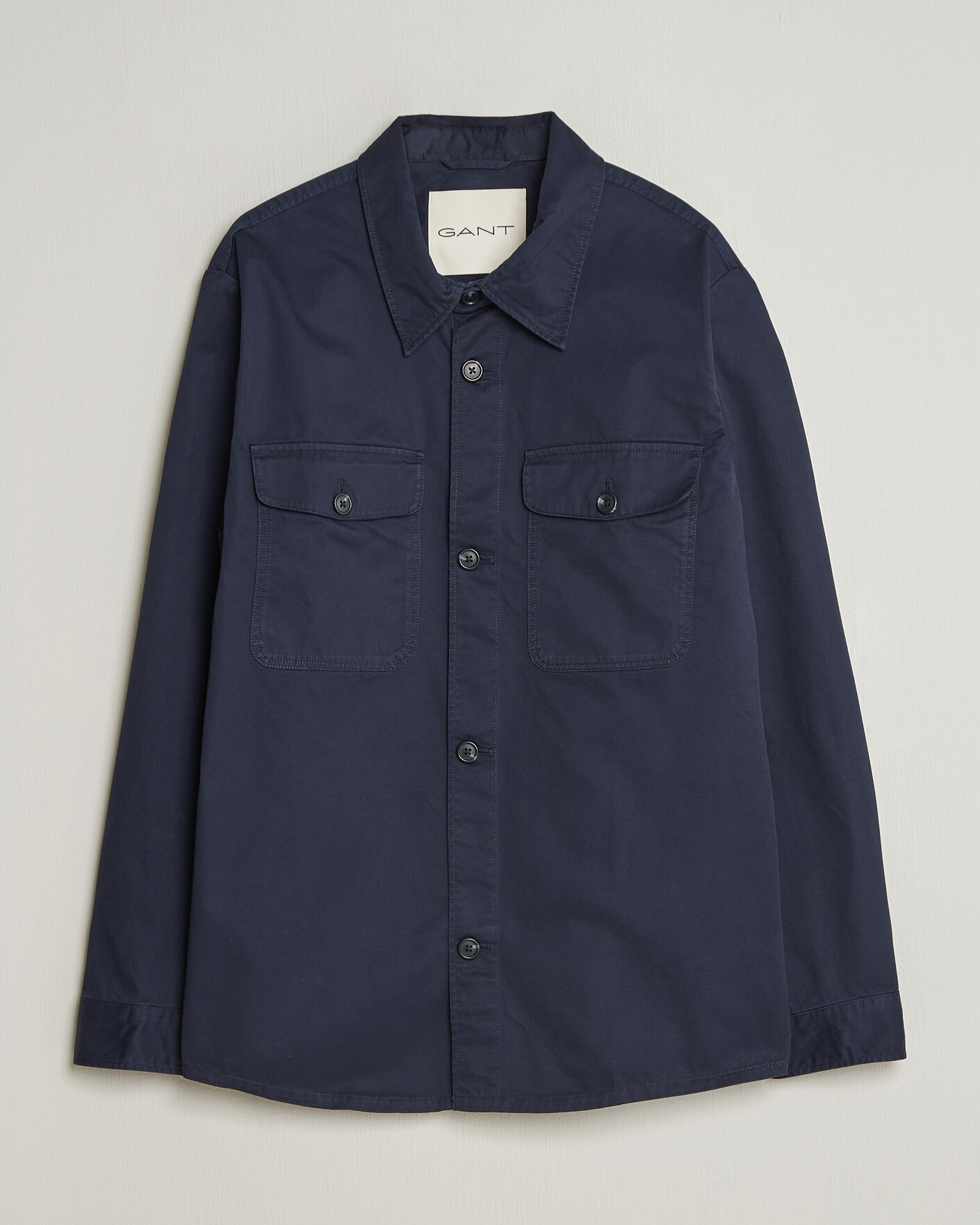 Hombres | Camisas | GANT | Regular Fit Cotton Twill Overshirt Evening Blue