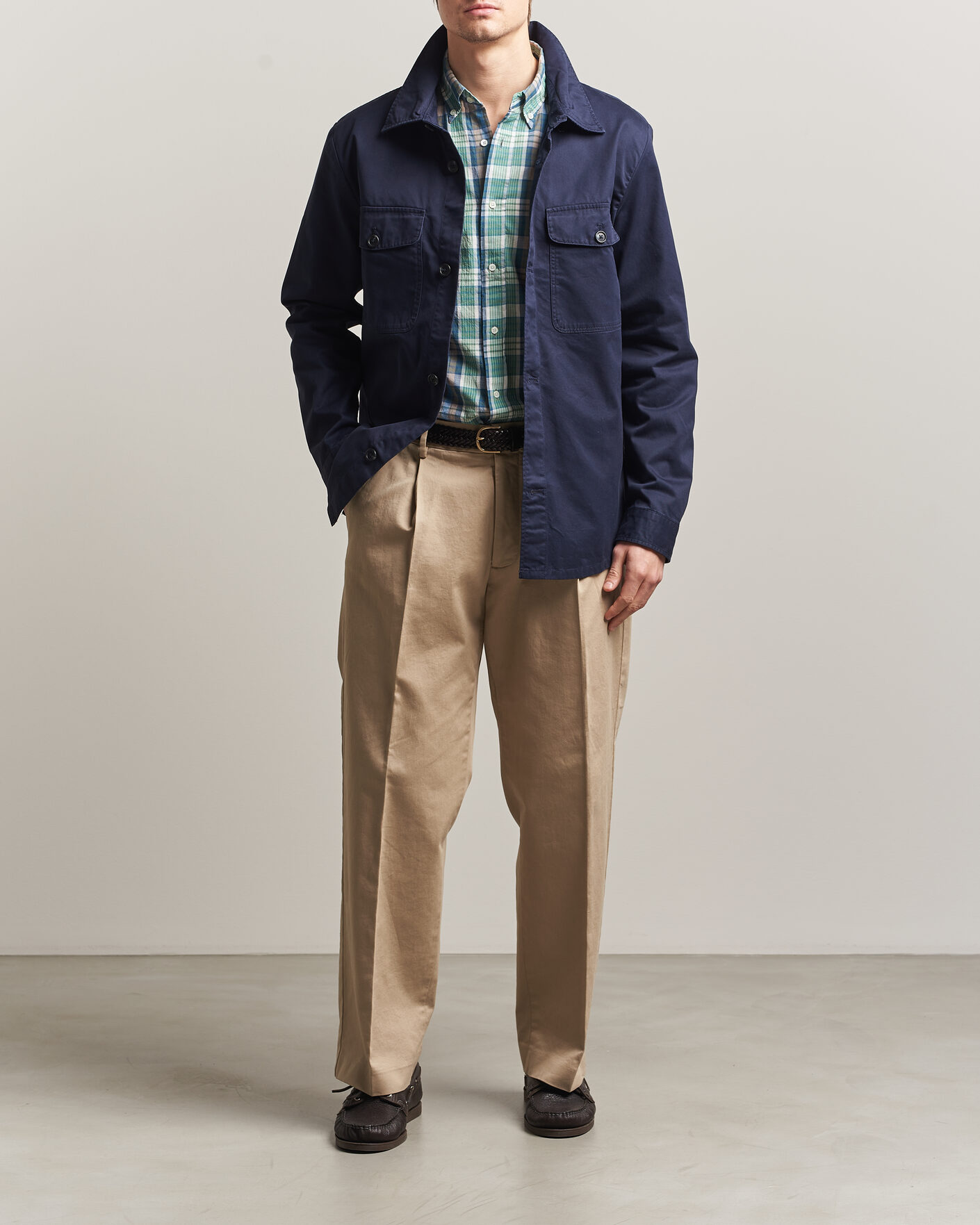 Hombres | Camisas | GANT | Regular Fit Cotton Twill Overshirt Evening Blue