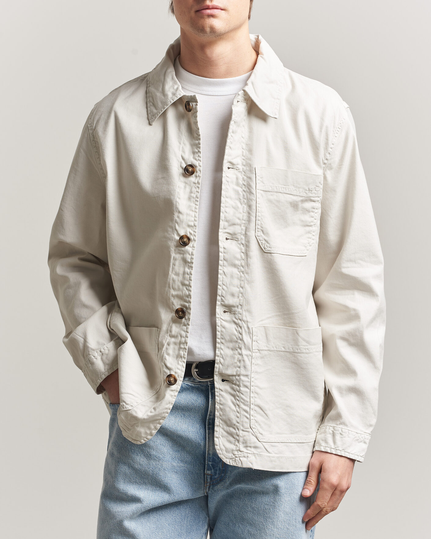 Hombres | Camisas | Gant | Regular Fit Cotton/Linen Overshirt Sand
