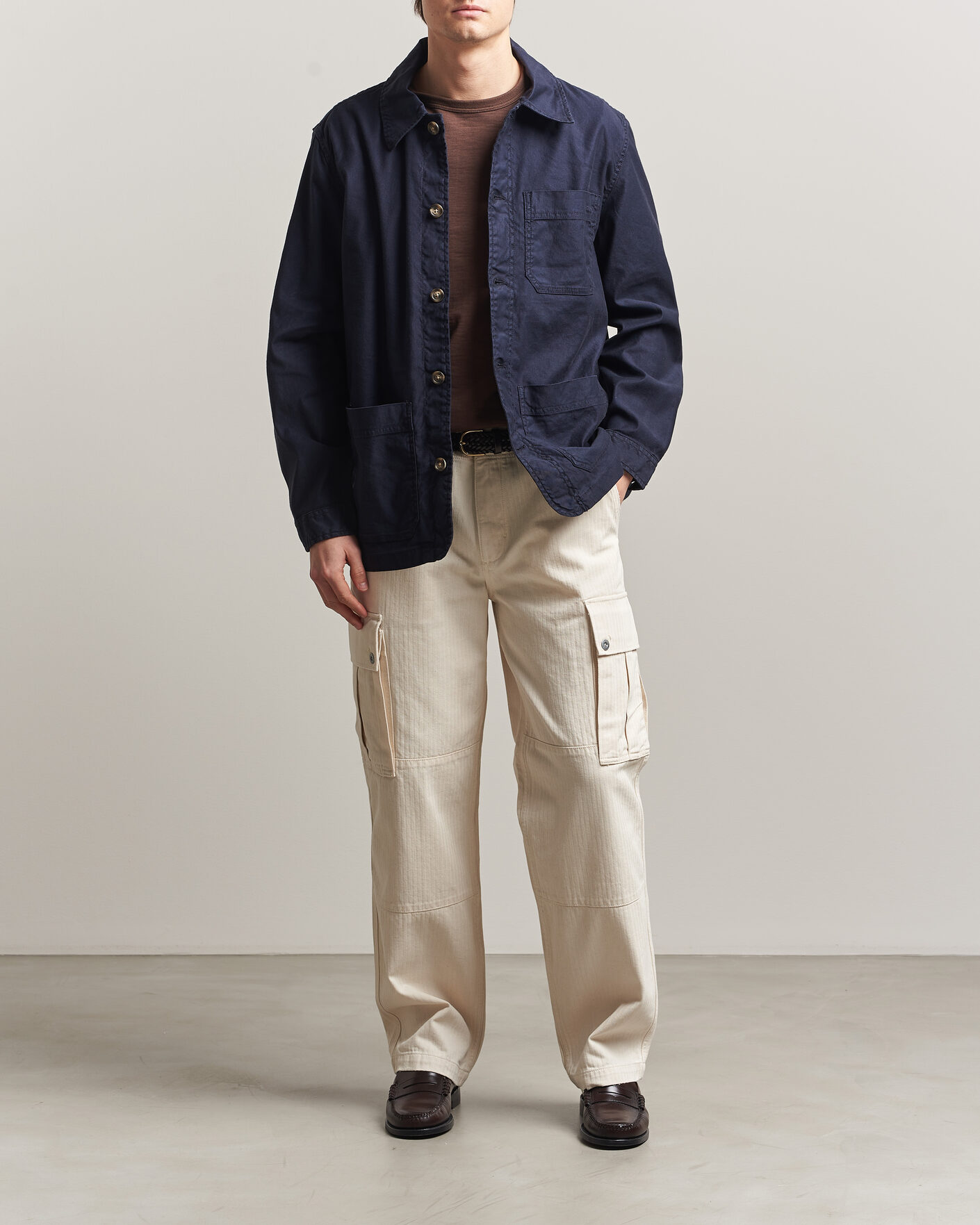 Hombres | Camisas | Gant | Regular Fit Cotton/Linen Overshirt Evening Blue