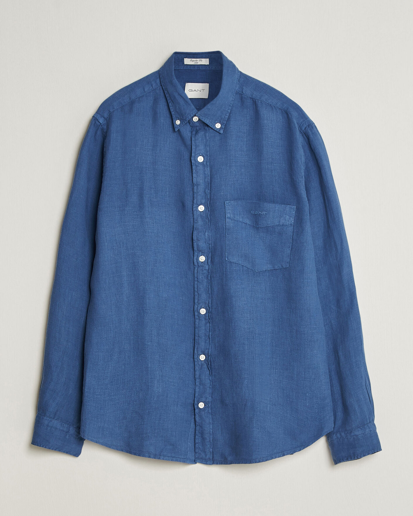 Hombres | Camisas | Gant | Regular Fit Garment Dyed Linen Shirt Vintage Blue