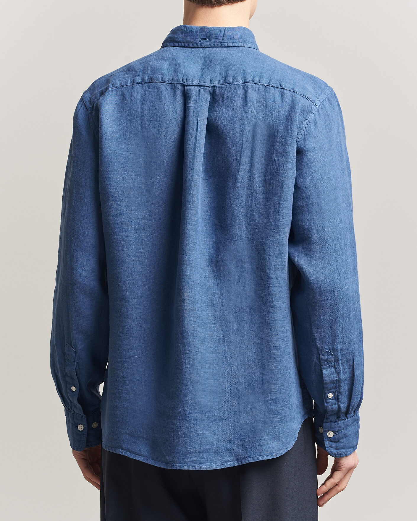 Hombres | Camisas | Gant | Regular Fit Garment Dyed Linen Shirt Vintage Blue