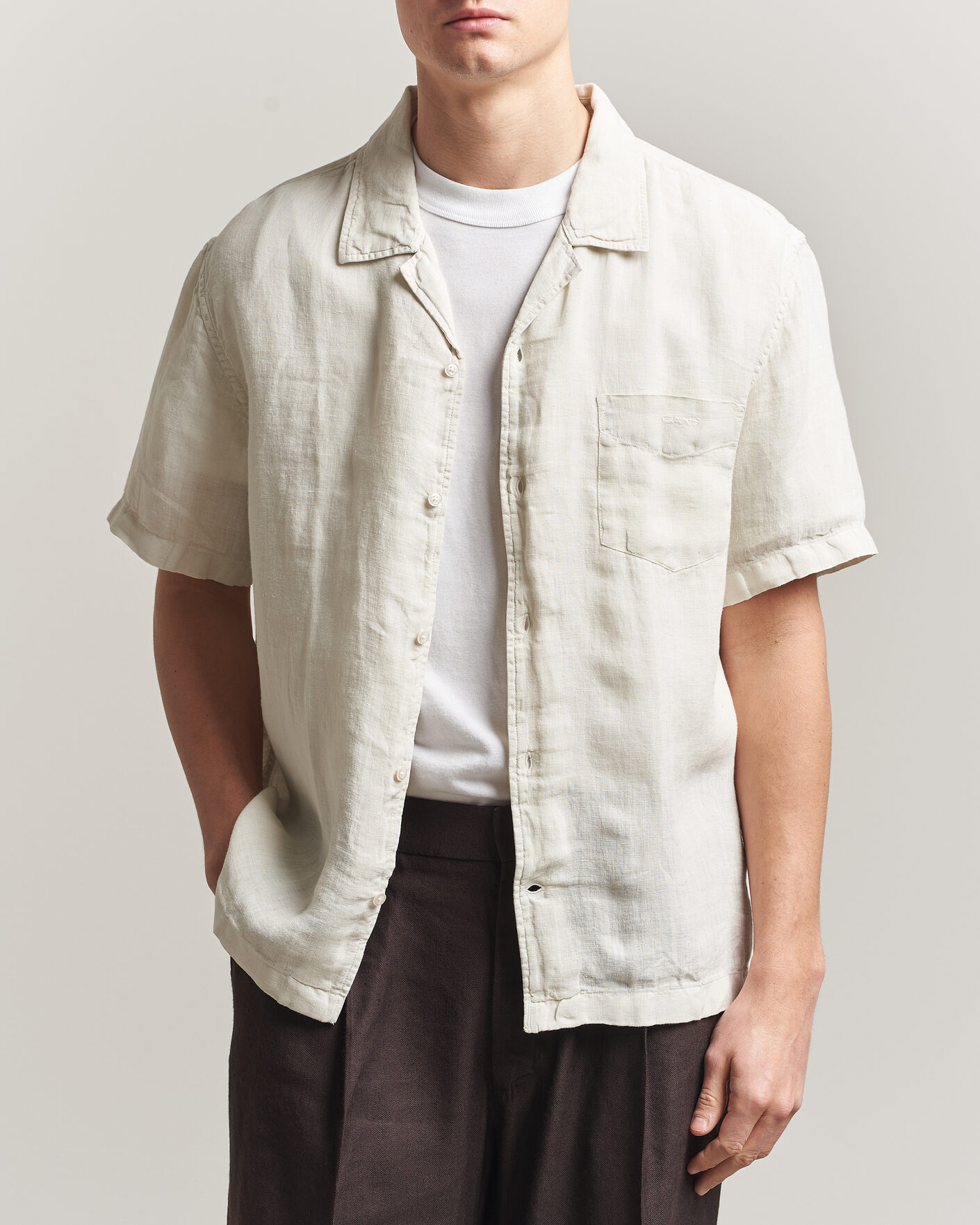 Hombres | Camisas | Gant | Regular Fit Garment Dyed Camp Shirrt Sand