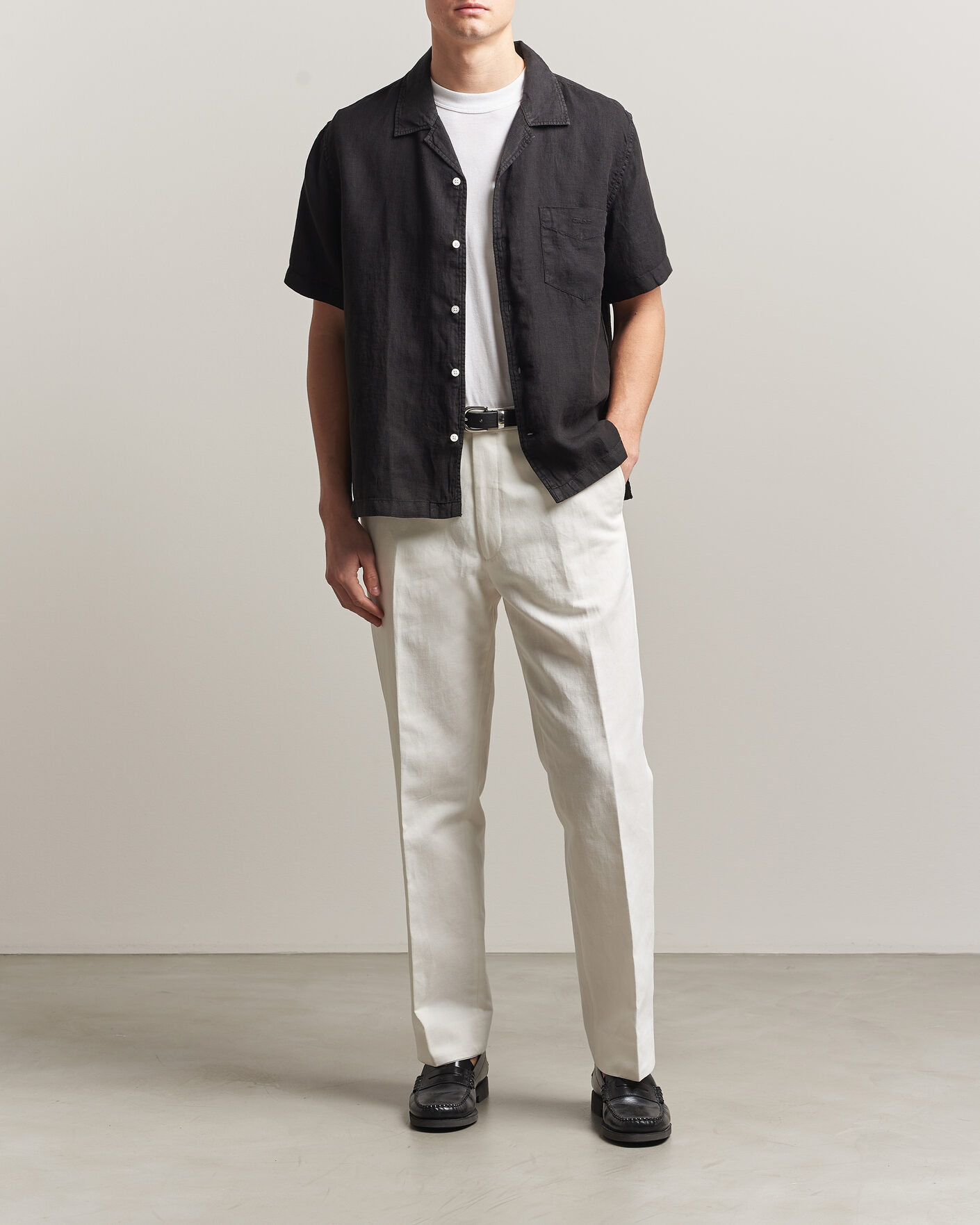 Hombres | Camisas | Gant | Regular Fit Garment Dyed Camp Shirrt Black