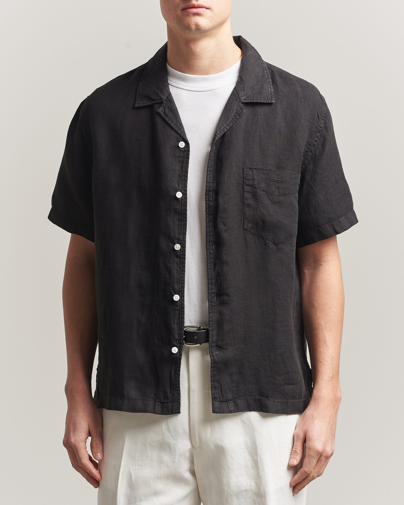 Hombres | Camisas | Gant | Regular Fit Garment Dyed Resort Shirt Black