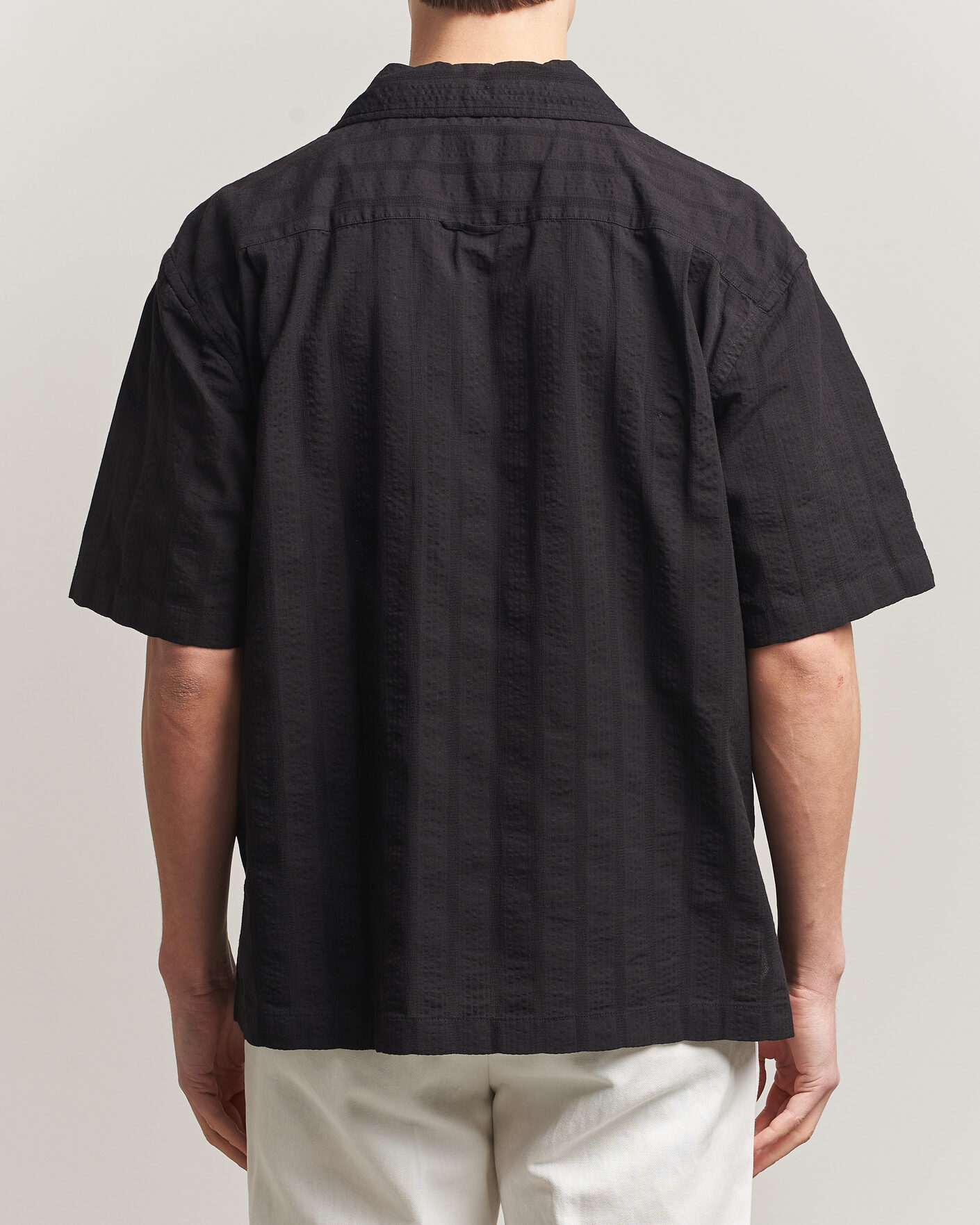 Hombres | Camisas | Gant | Relaxed Fit Dobby Striped Camp Shirt Black