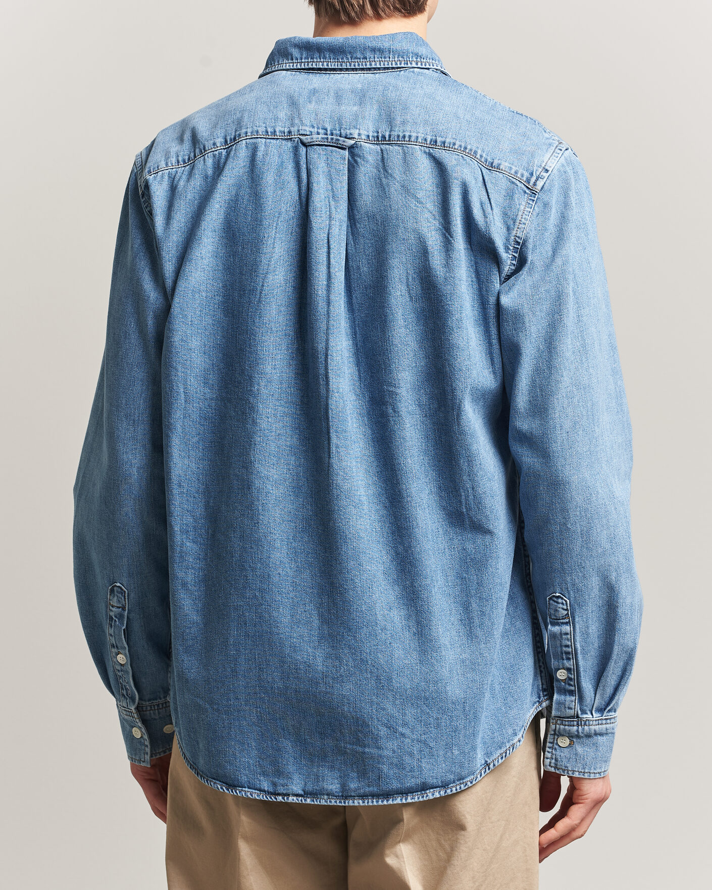Hombres | Camisas | GANT | Regular Fit Denim Shirt Semi Light Blue Worn In