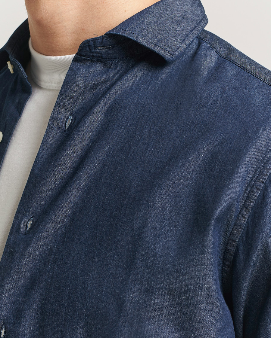 Hombres | Camisas | GANT | Regular Fit Indigo Twill Shirt Dark Indigo