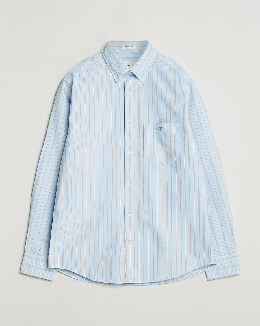 Hombres | Camisas | Gant | Regluar Fit Clsasic Oxford Striped Shirt Sky Blue