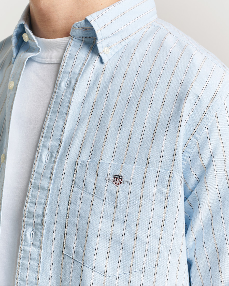 Hombres | Camisas | GANT | Regluar Fit Clsasic Oxford Striped Shirt Sky Blue