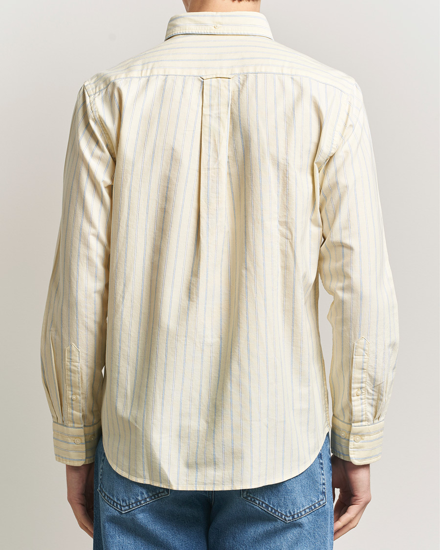 Hombres | Camisas | GANT | Regluar Fit Classic Oxford Striped Shirt Light Mustard Yellow