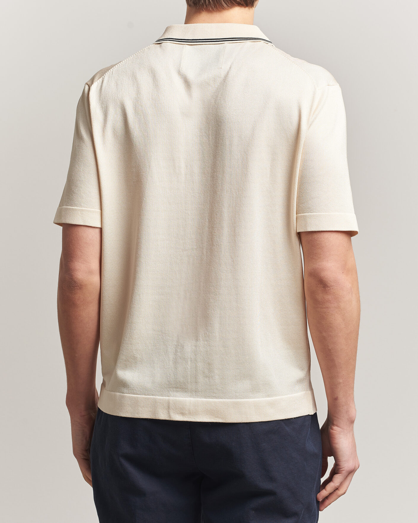 Hombres | Camisas | GANT | Knitted Resort Collar Shirt Creamed White