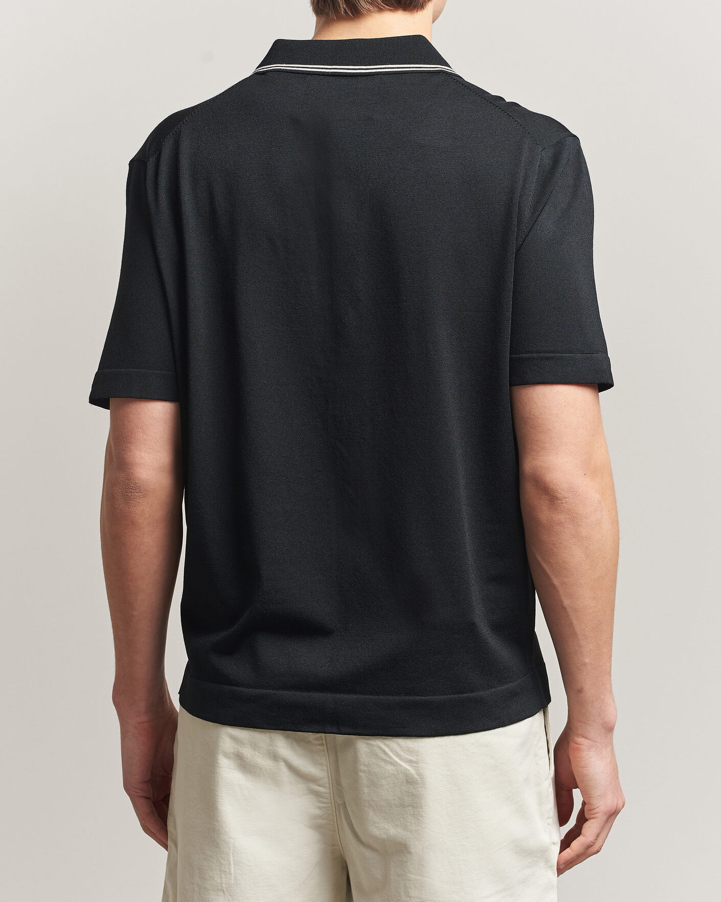 Hombres | Camisas | GANT | Knitted Resort Collar Shirt Black