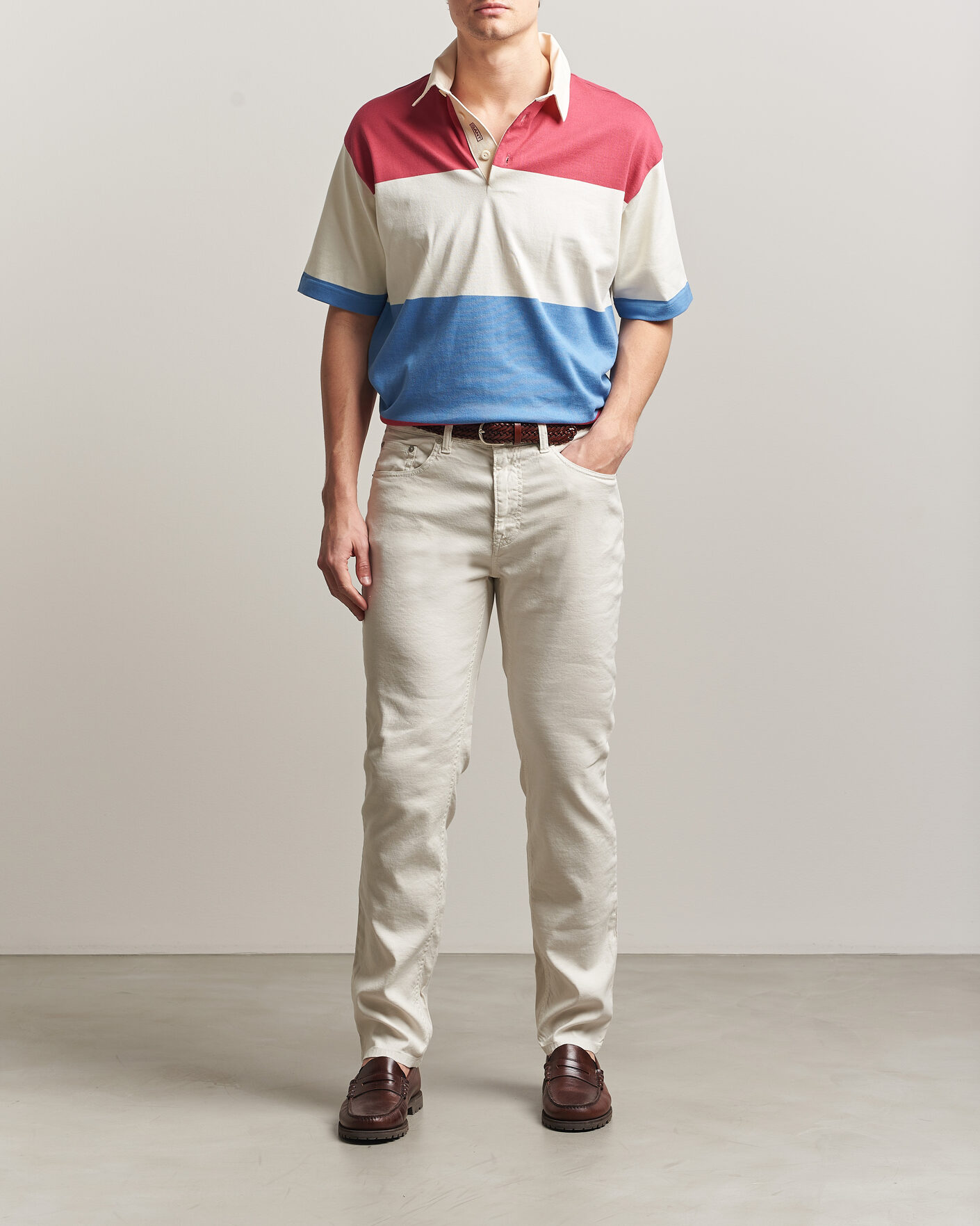 Hombres |  | Gant | Slim Fit Cotton/Linen 5-Pocket Pants Sand