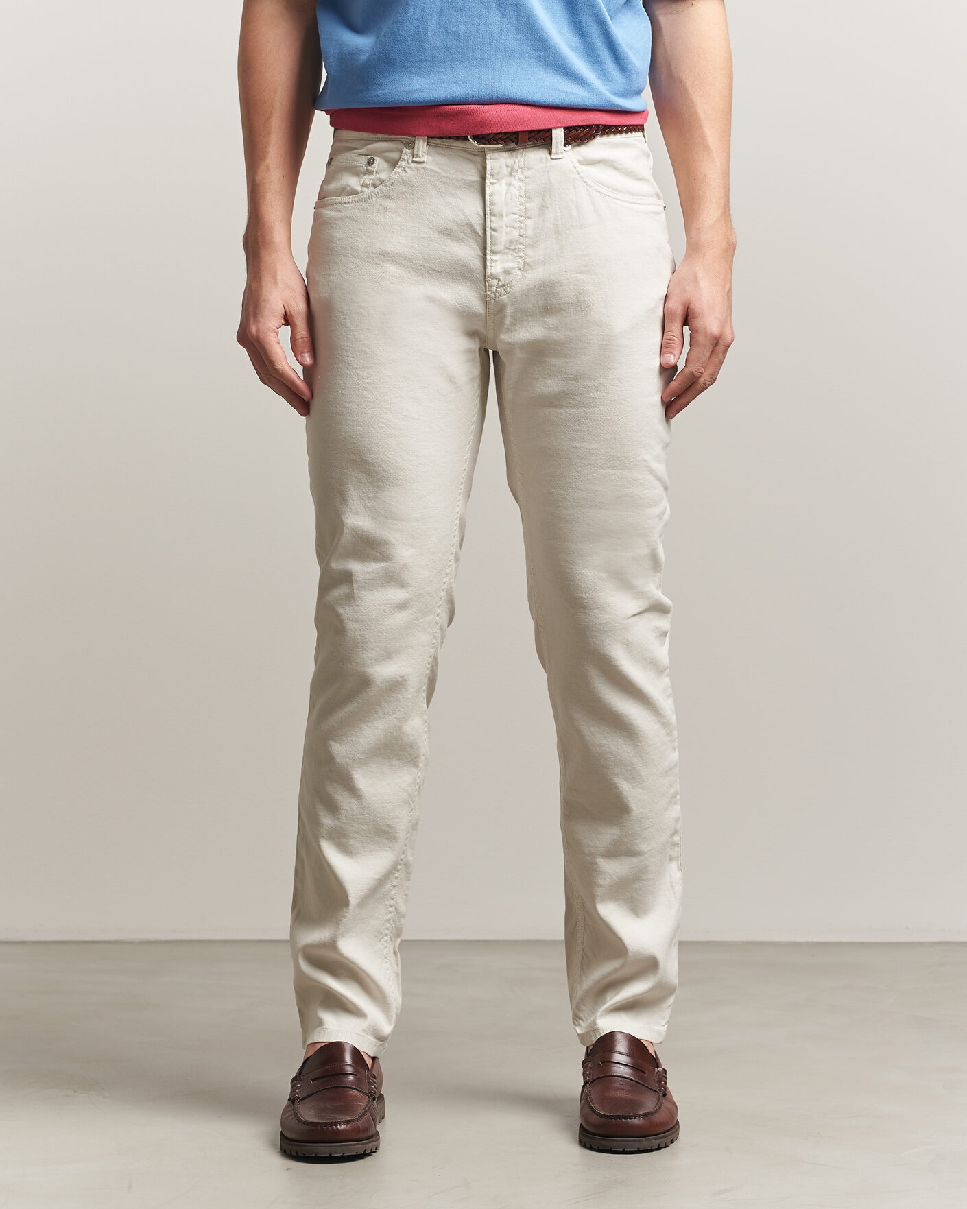 Hombres | Pantalones | Gant | Slim Fit Cotton/Linen 5-Pocket Pants Sand