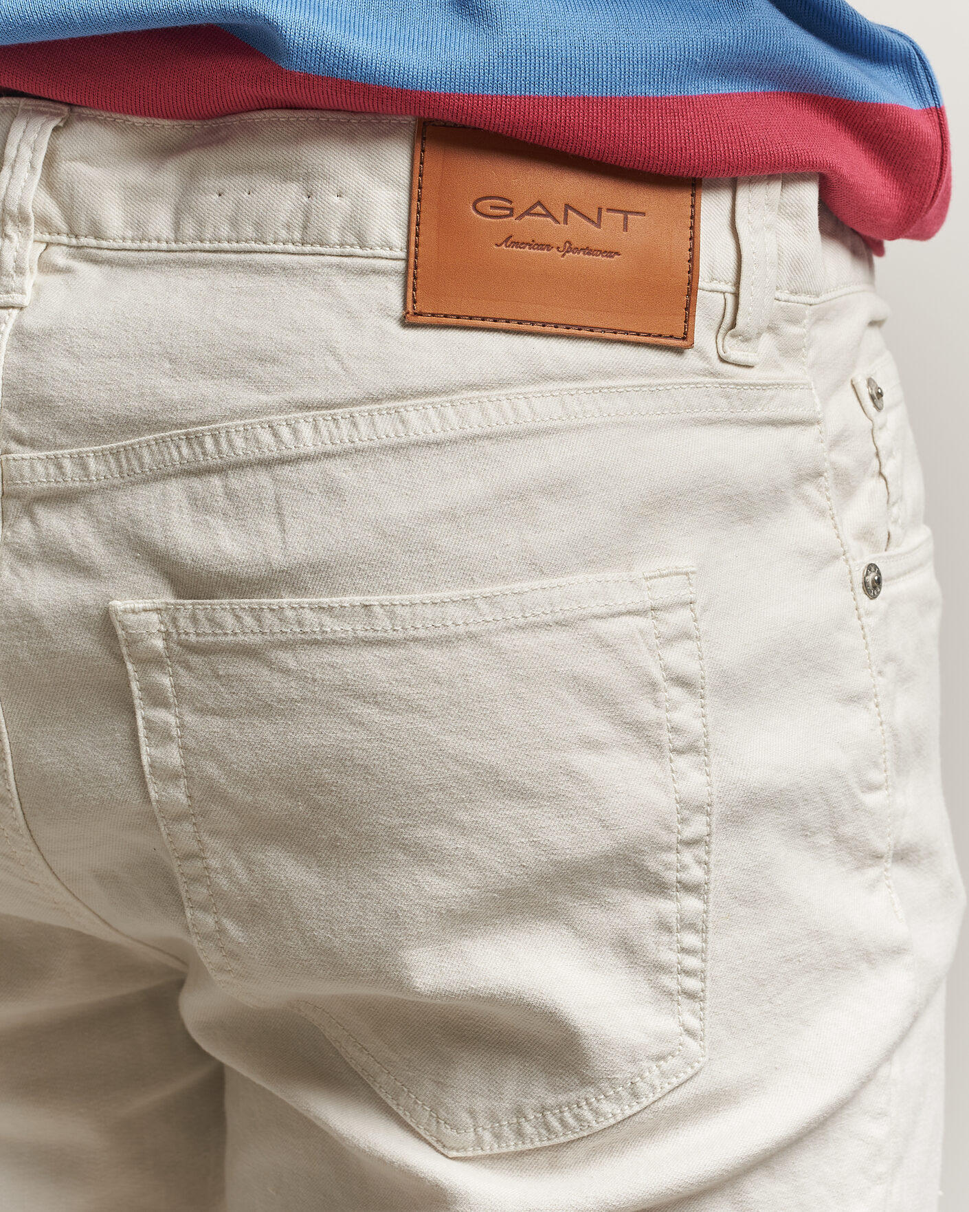 Hombres | Pantalones | Gant | Slim Fit Cotton/Linen 5-Pocket Pants Sand