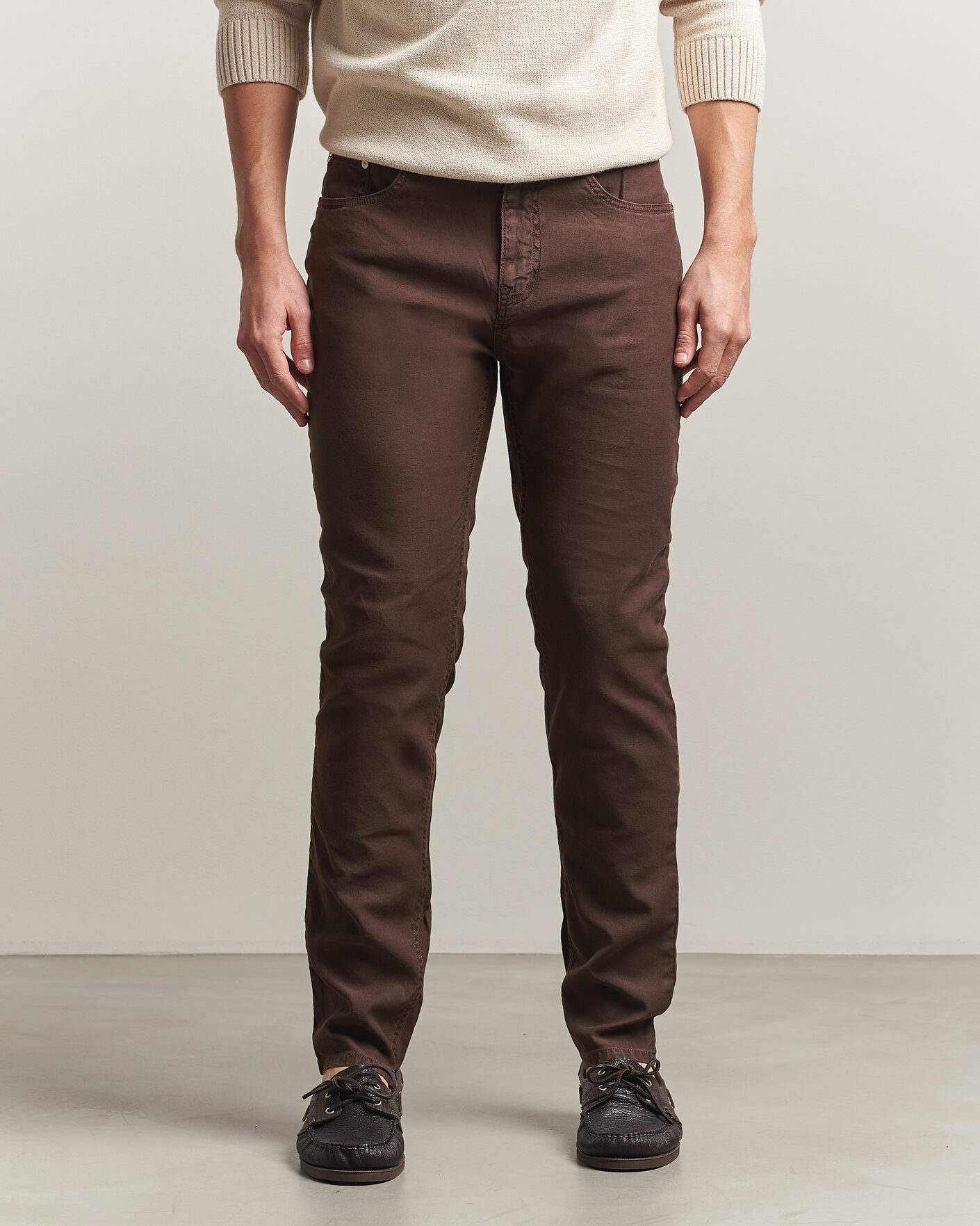 Hombres | Pantalones | Gant | Slim Fit Cotton/Linen 5-Pocket Pants Rich Brown