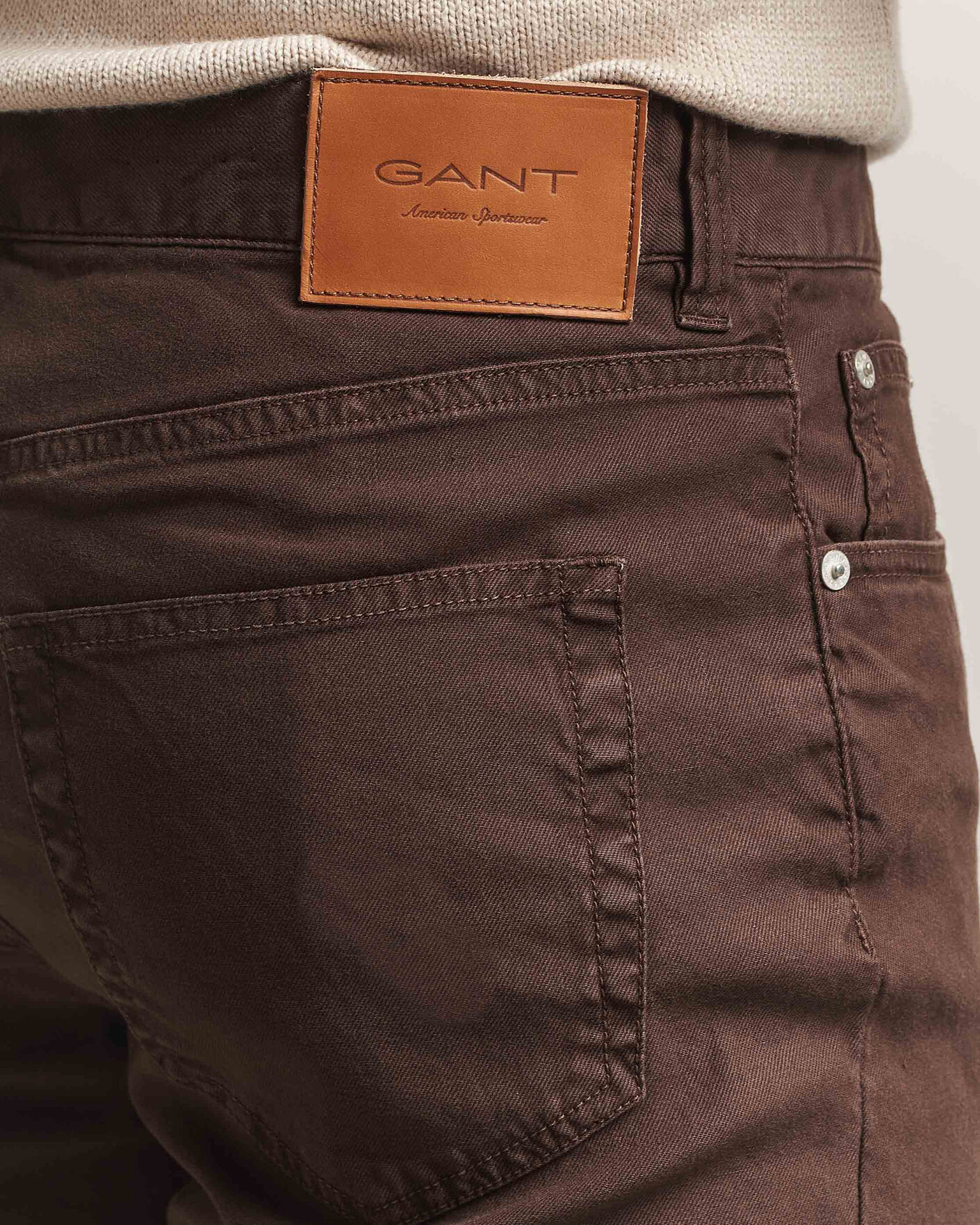 Hombres | Pantalones | Gant | Slim Fit Cotton/Linen 5-Pocket Pants Rich Brown