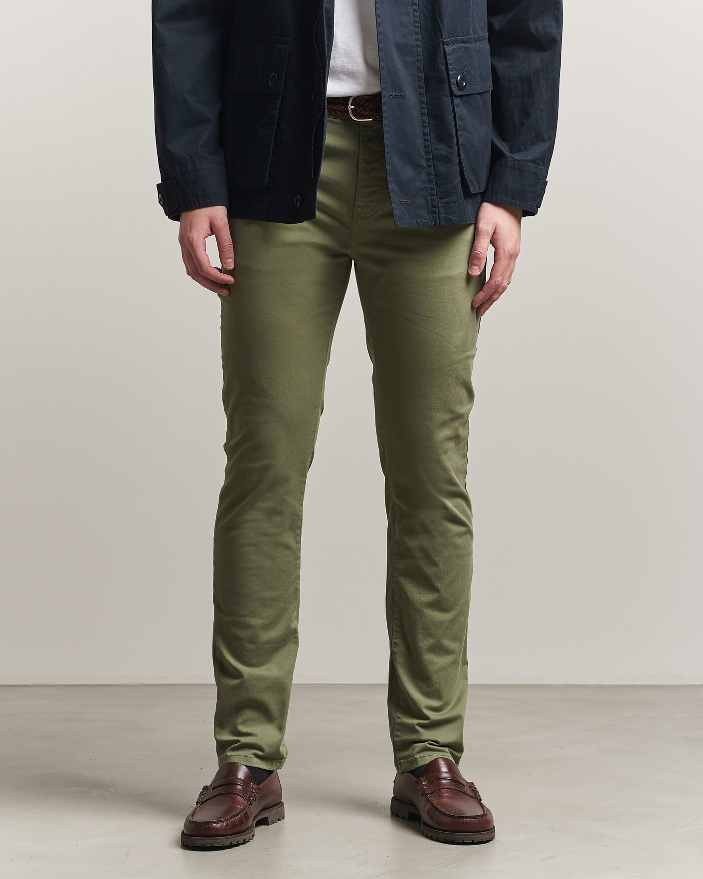 Hombres | Pantalones | Gant | Slim Fit Desert 5-Pocket Pants Dry Herb Green