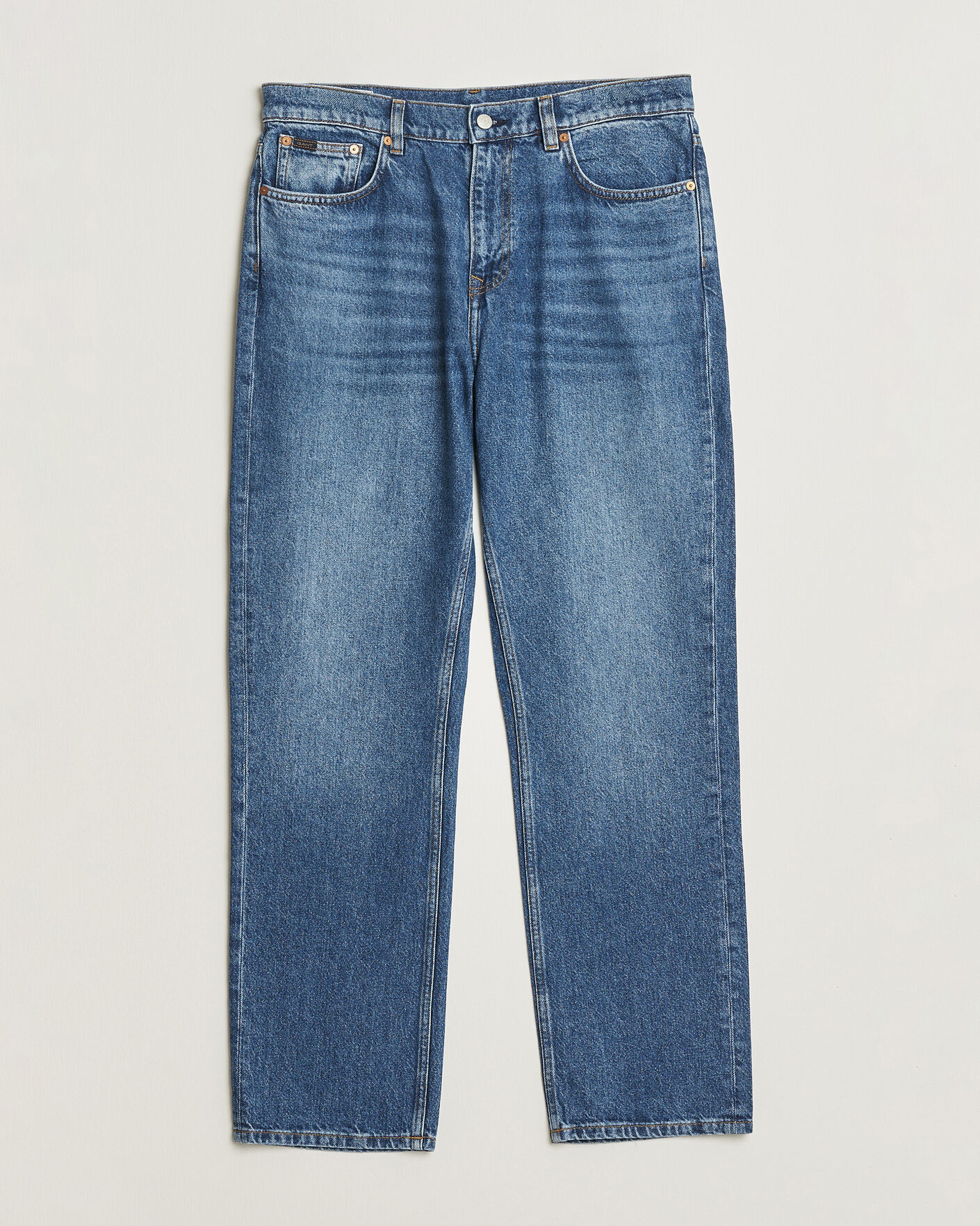 Hombres | Pantalones | Gant | Straight Fit Jeans Mid Blue Worn In