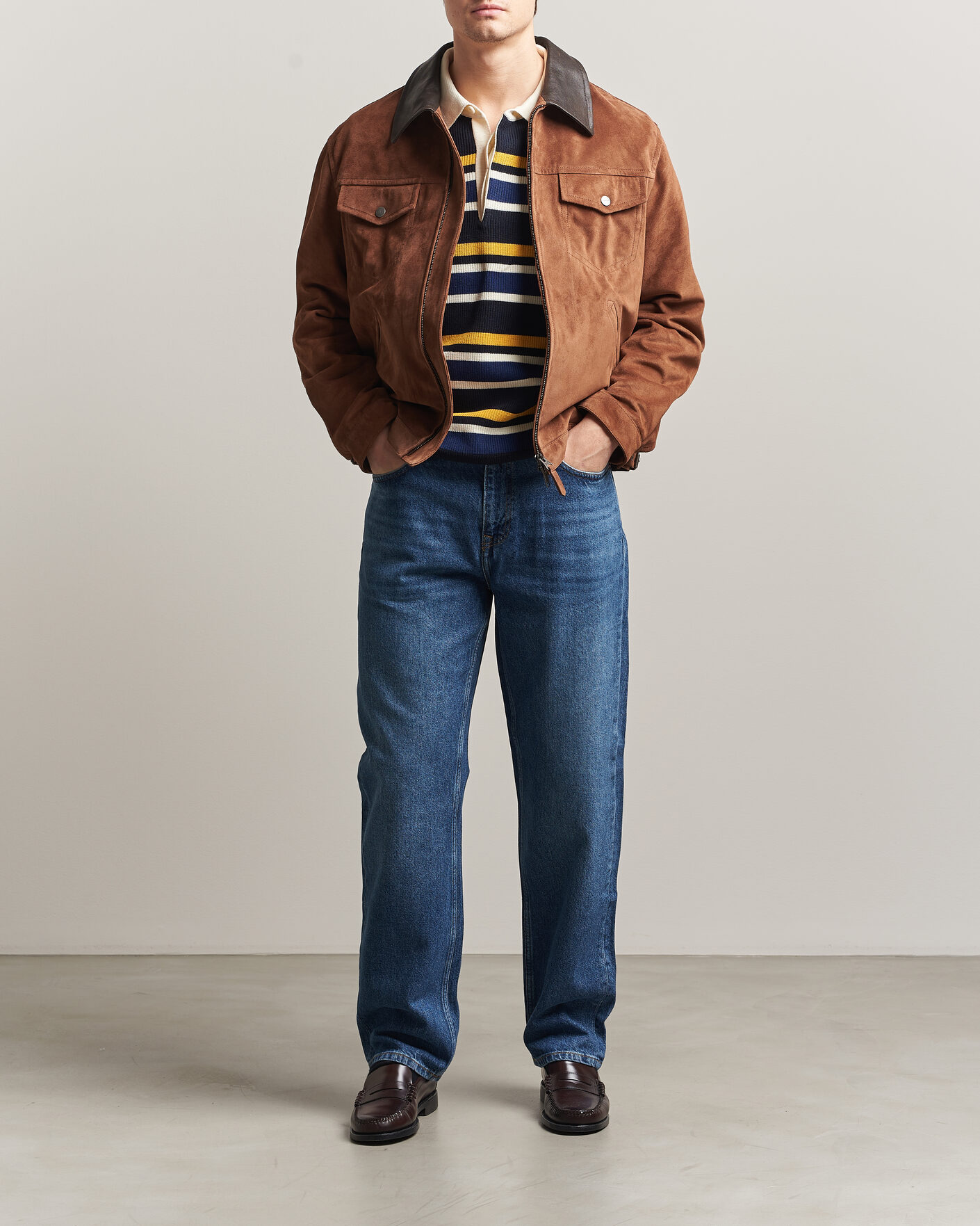Hombres | Pantalones | Gant | Straight Fit Jeans Mid Blue Worn In