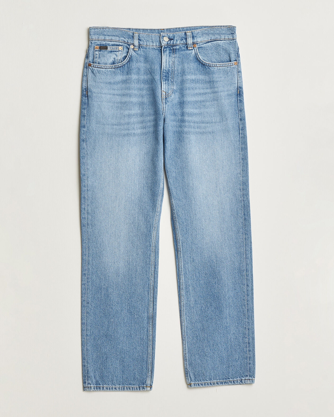 Hombres | Pantalones | Gant | Straight Fit Jeans Semi Light Blue Worn In