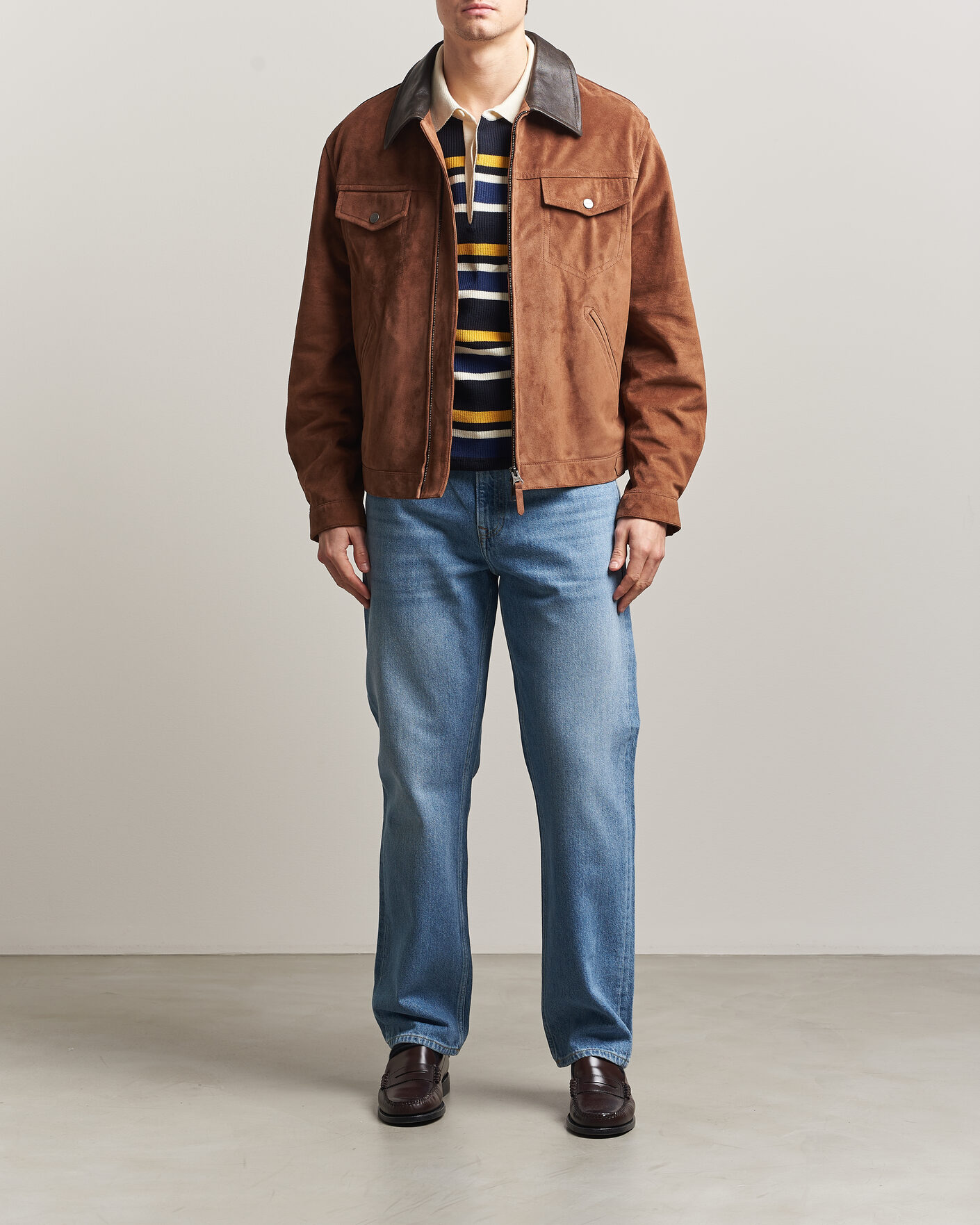 Hombres | Pantalones | Gant | Straight Fit Jeans Semi Light Blue Worn In