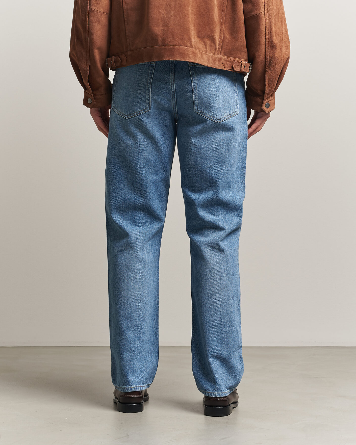 Hombres | Pantalones | Gant | Straight Fit Jeans Semi Light Blue Worn In