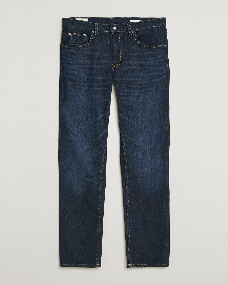 Hombres | Pantalones | Gant | Regular Fit Jeans Dark Blue Broken In