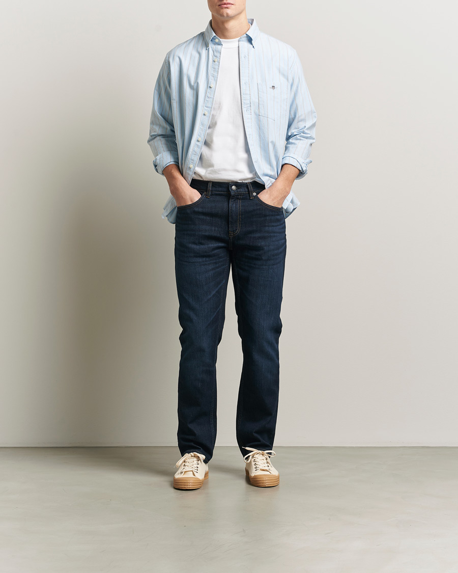 Hombres | Pantalones | Gant | Regular Fit Jeans Dark Blue Broken In