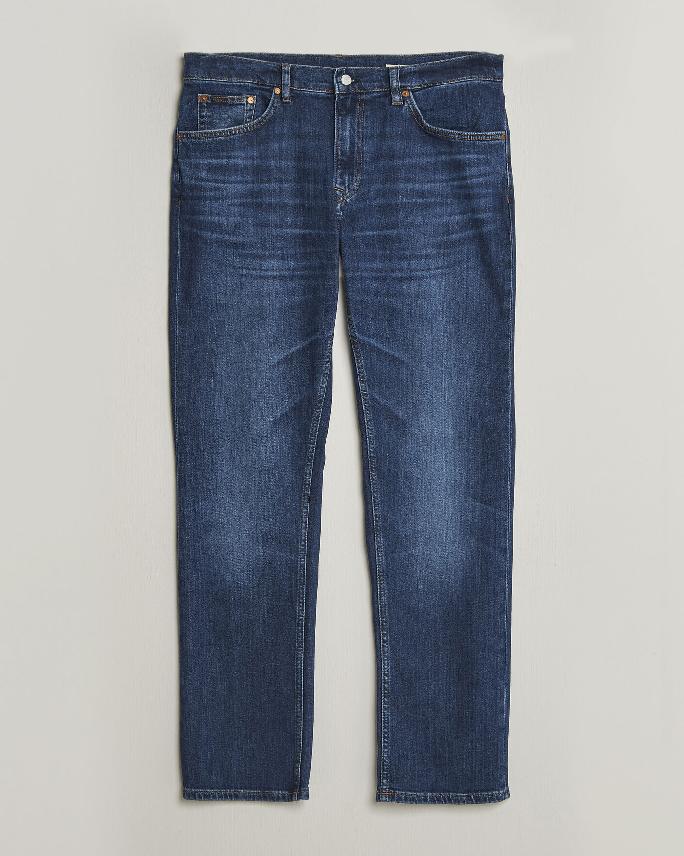 Hombres | Pantalones | Gant | Regular Fit Jeans Mid Blue Worn In