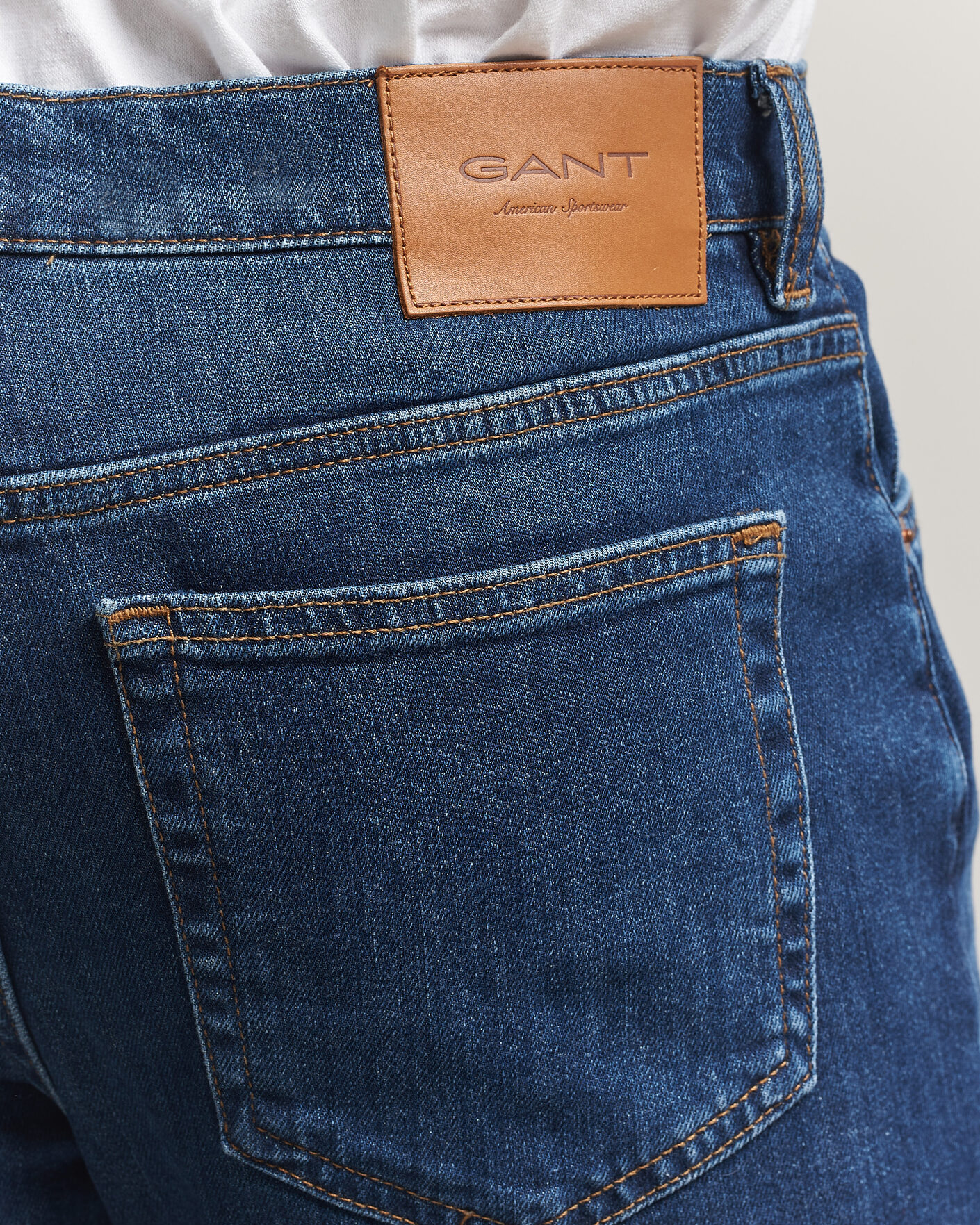 Hombres | Pantalones | Gant | Regular Fit Jeans Mid Blue Worn In