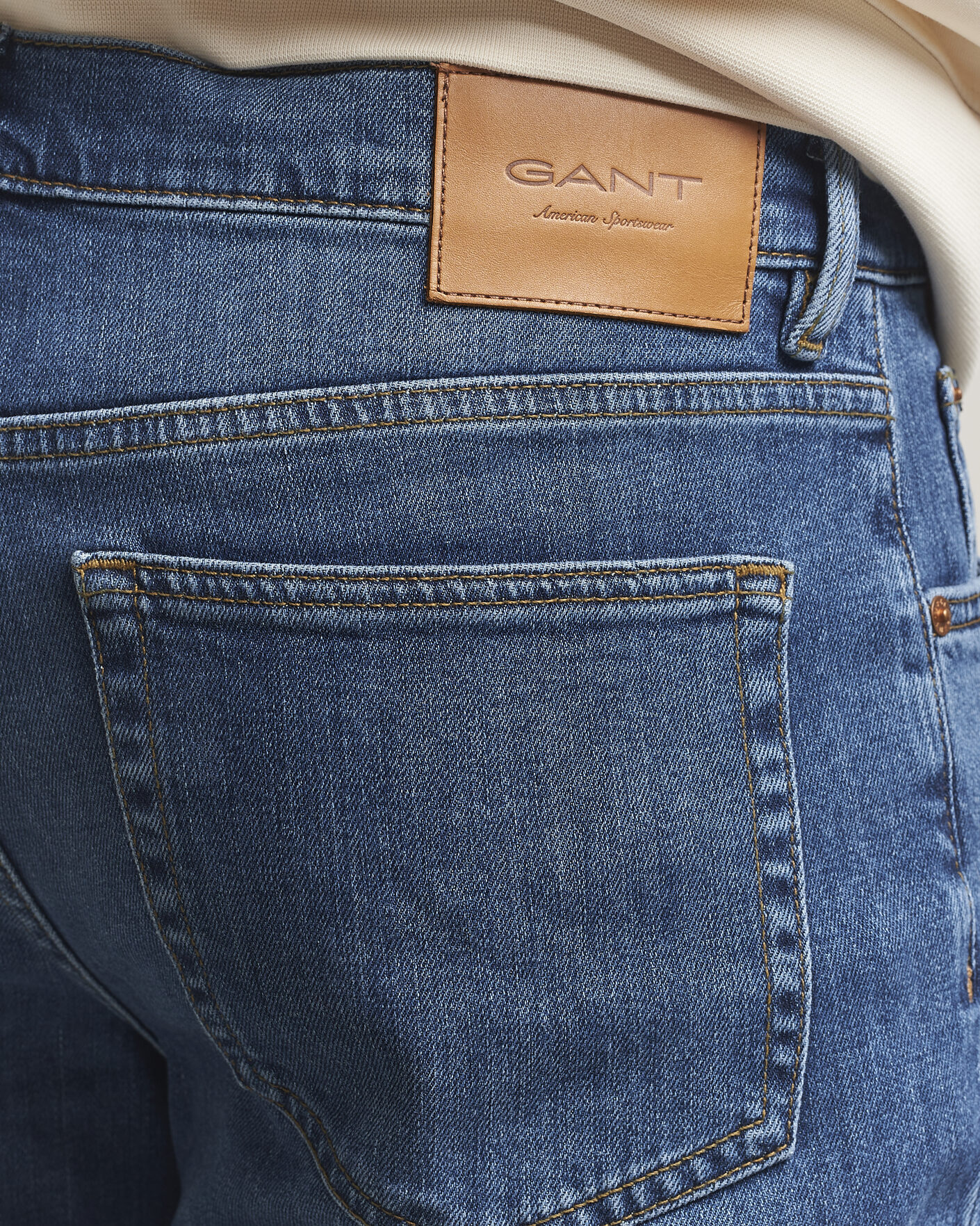 Hombres | Vaqueros | GANT | Regular Fit Jeans Mid Blue Broken In