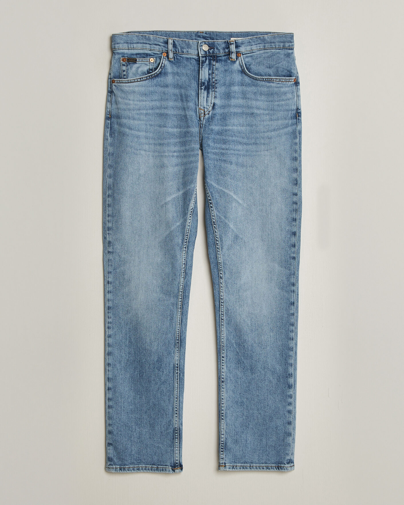 Hombres | Pantalones | Gant | Regular Fit Jeans Semi Light Blue Worn In