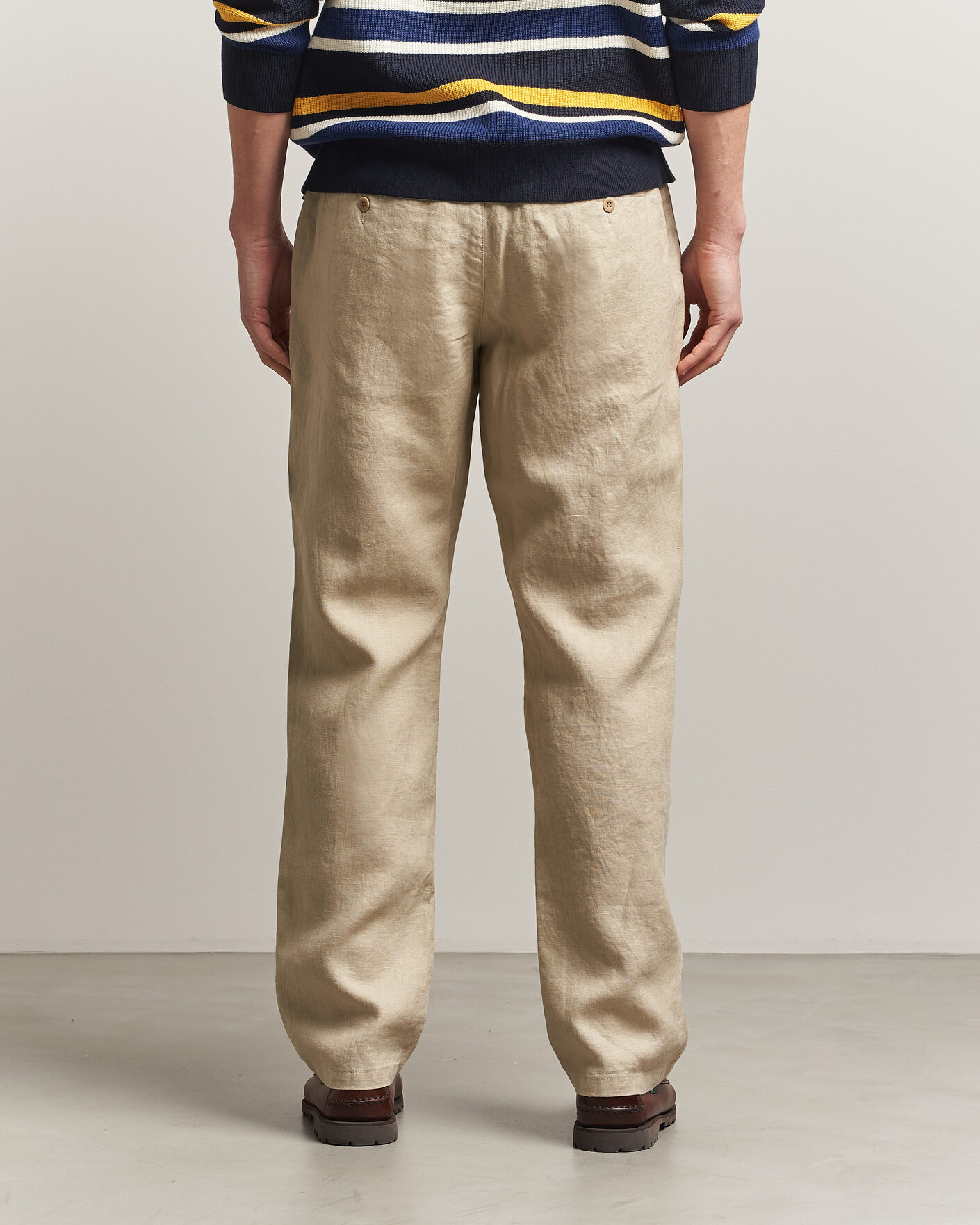 Hombres | Pantalones | Gant | Regular Fit Linen Drawstring Pants Oat Beige